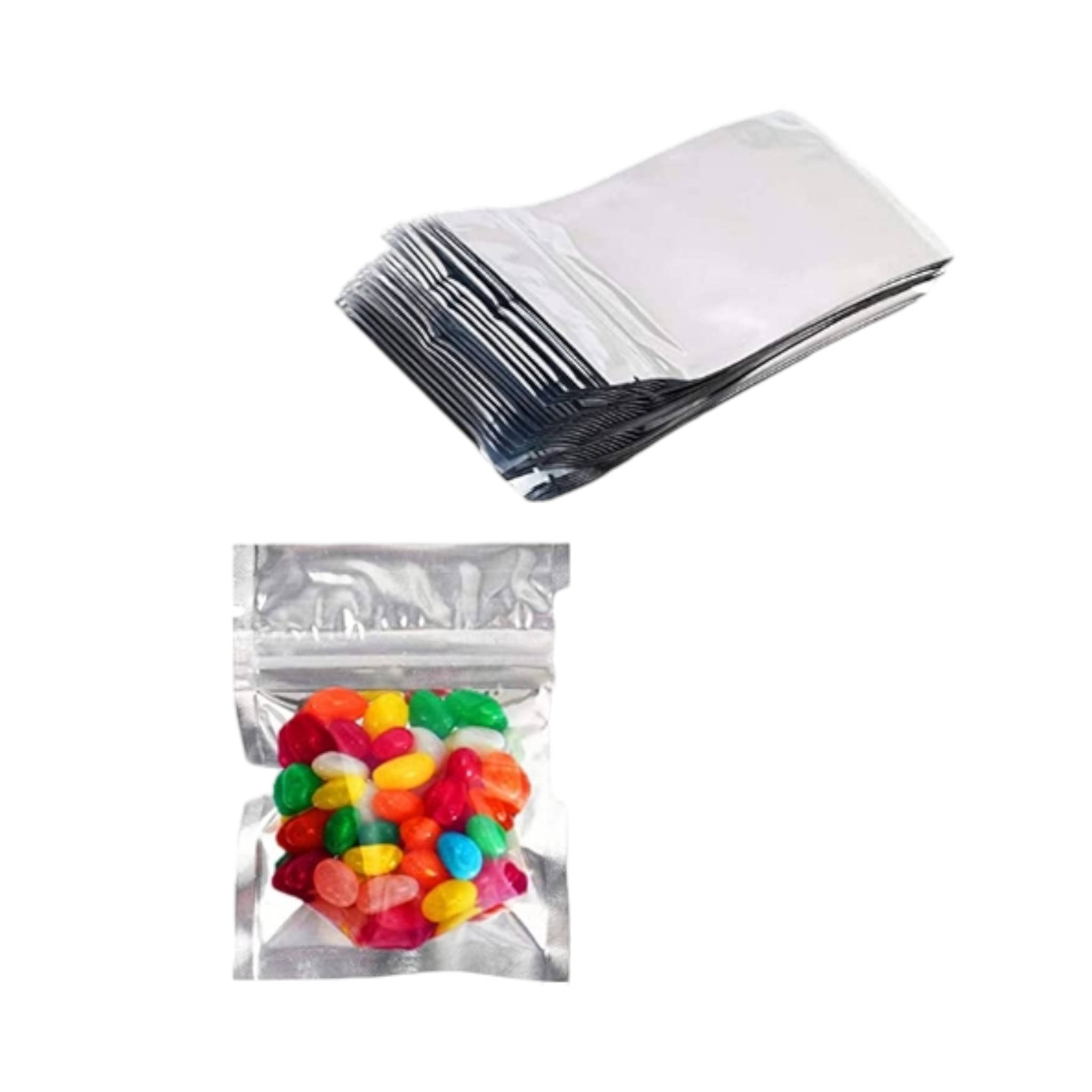 Metalized Ziplock Vacuum Resealable Bags 7.7cmx10cm 20pack