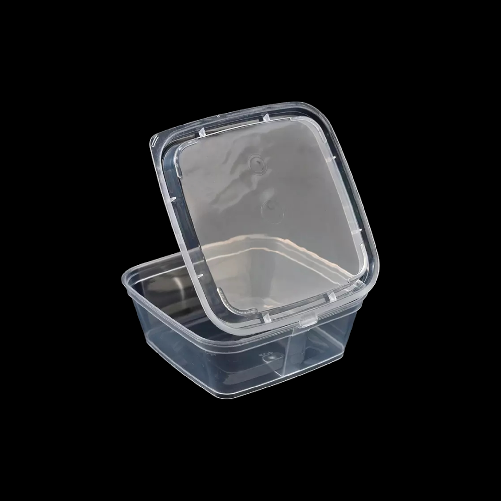 Disposable Sauce Tub Square with Hinged tight Lid 50ml 25pack