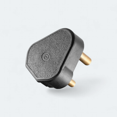 Electric Plug Rubber 3pin Black Rubber 4844