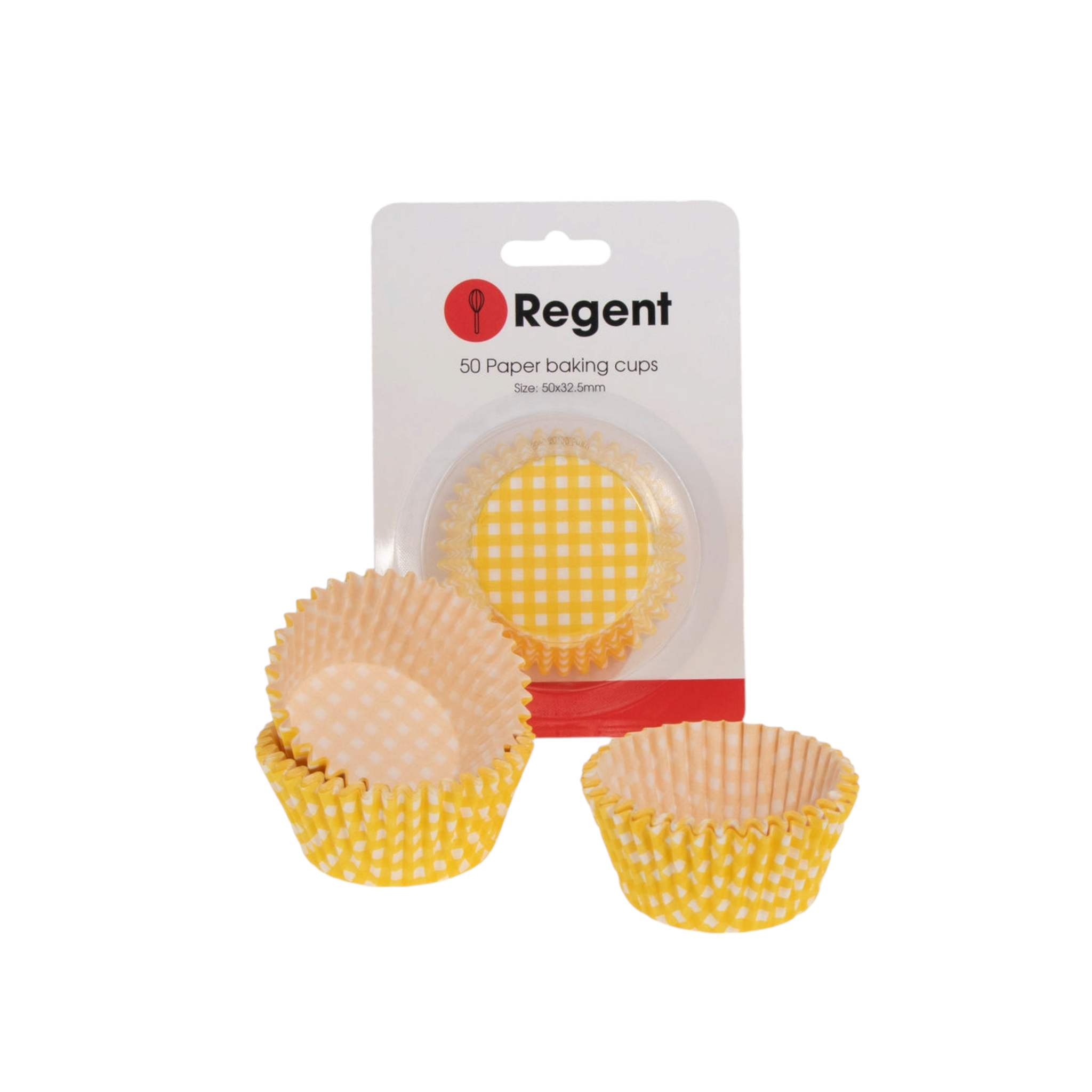 Regent Cake Cups Yellow And White Check 50pack 71514