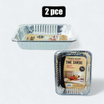 Time Savers Aluminium Foil Baking Container 29.5x23.5x5.5cm 2pack