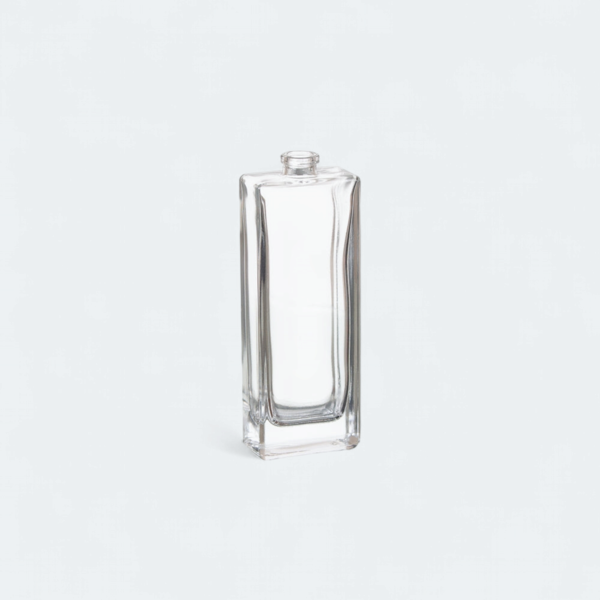 Perfume Conical Glass Bottle 50ml with Pump Crimp 15mm Black Overcap