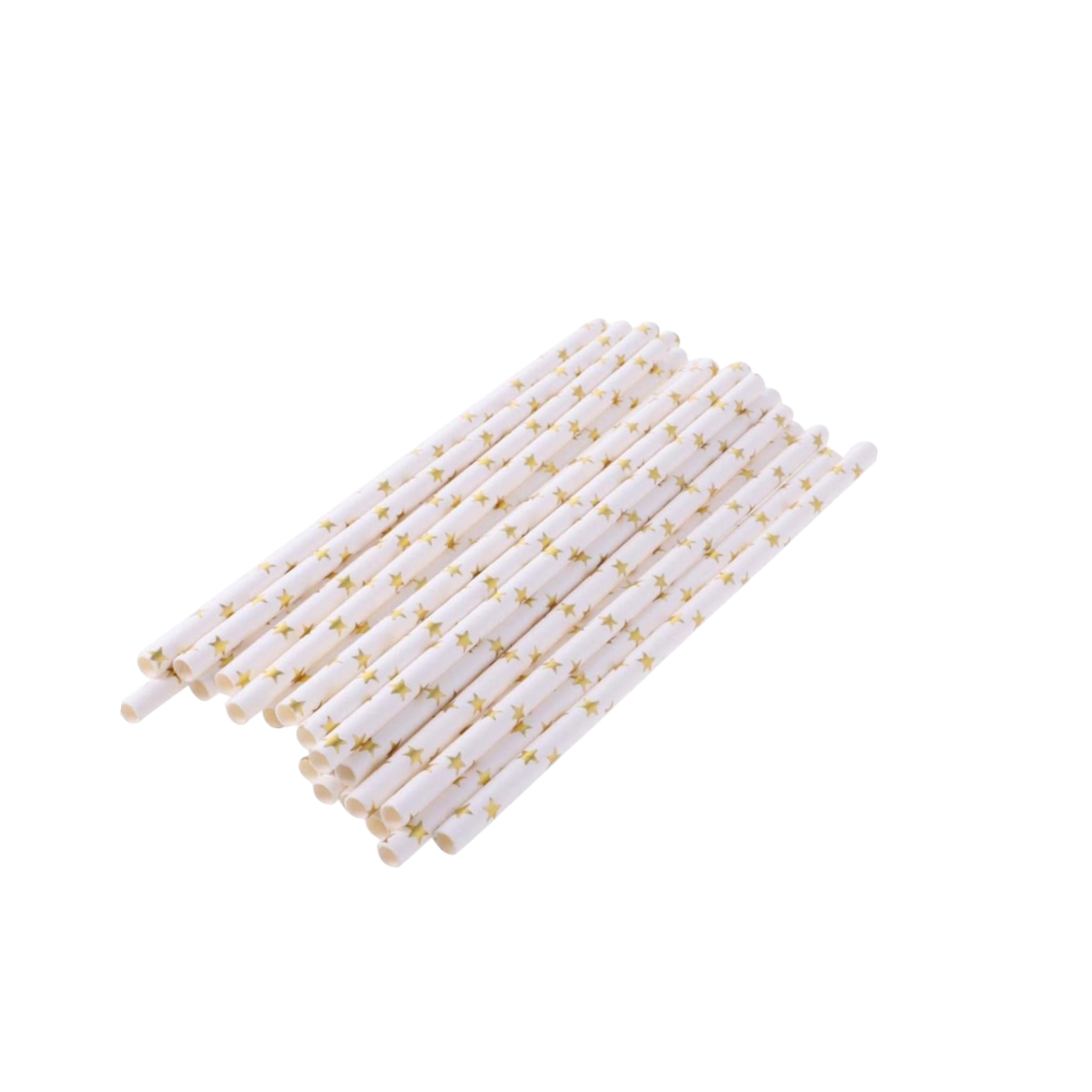 Disposable Paper Straws 6mm  Stars Tinsel 2pack