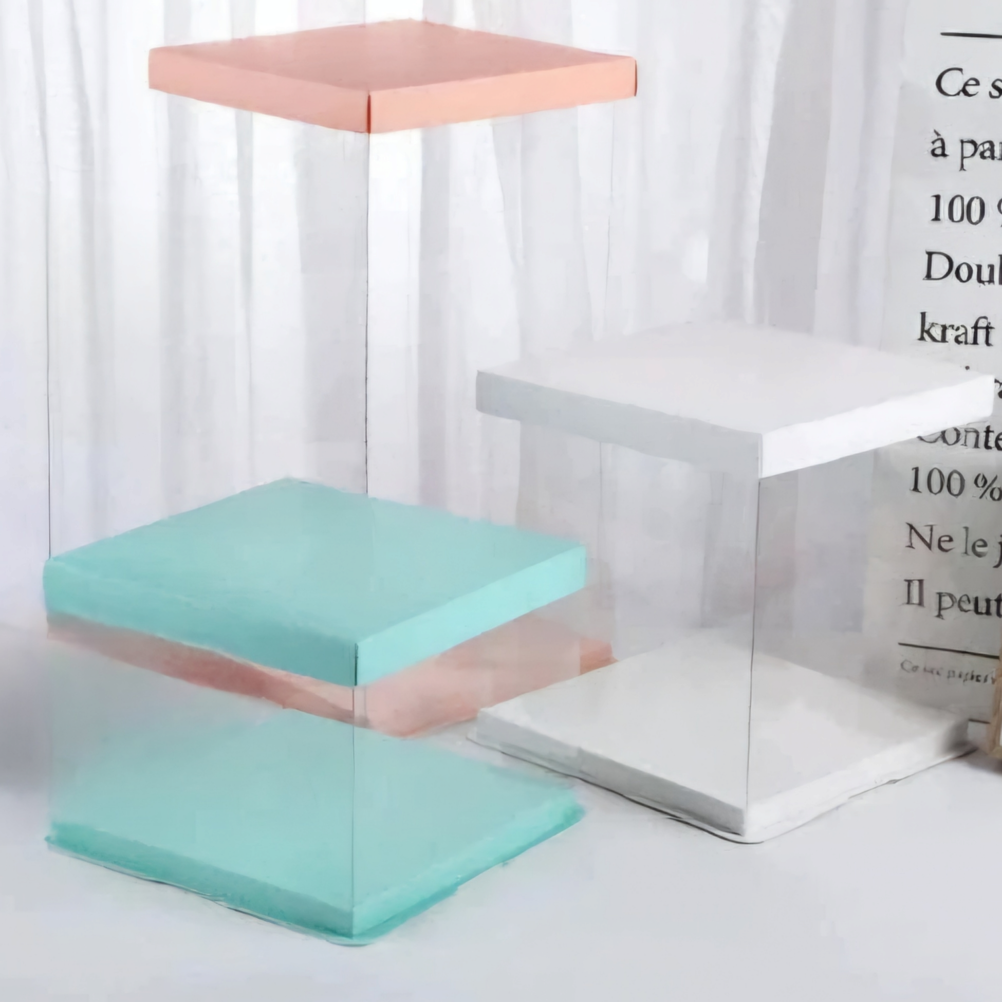 Plastic PVC Gift Box Transparent Square Heigthened