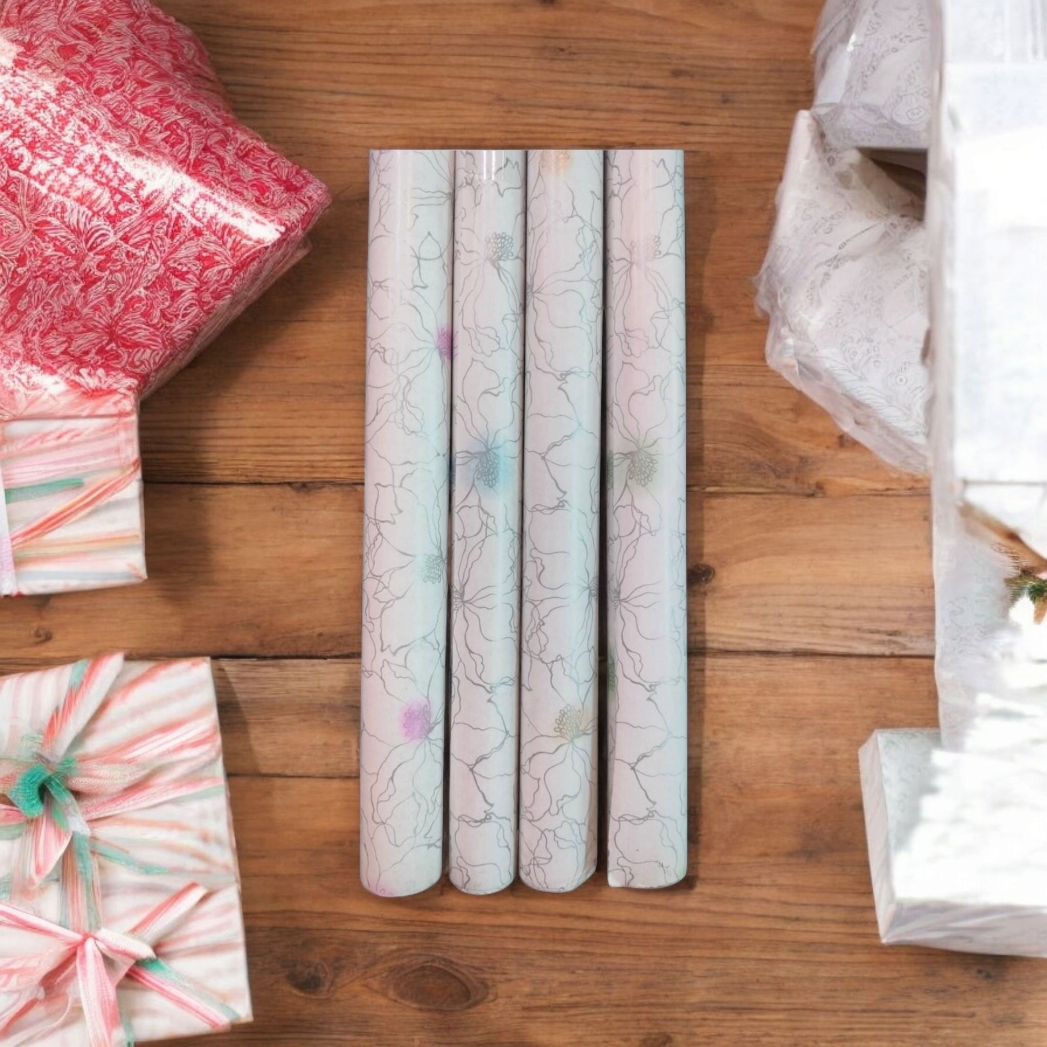 Gift Wrap 52x76cm 4pack Assorted Rolls