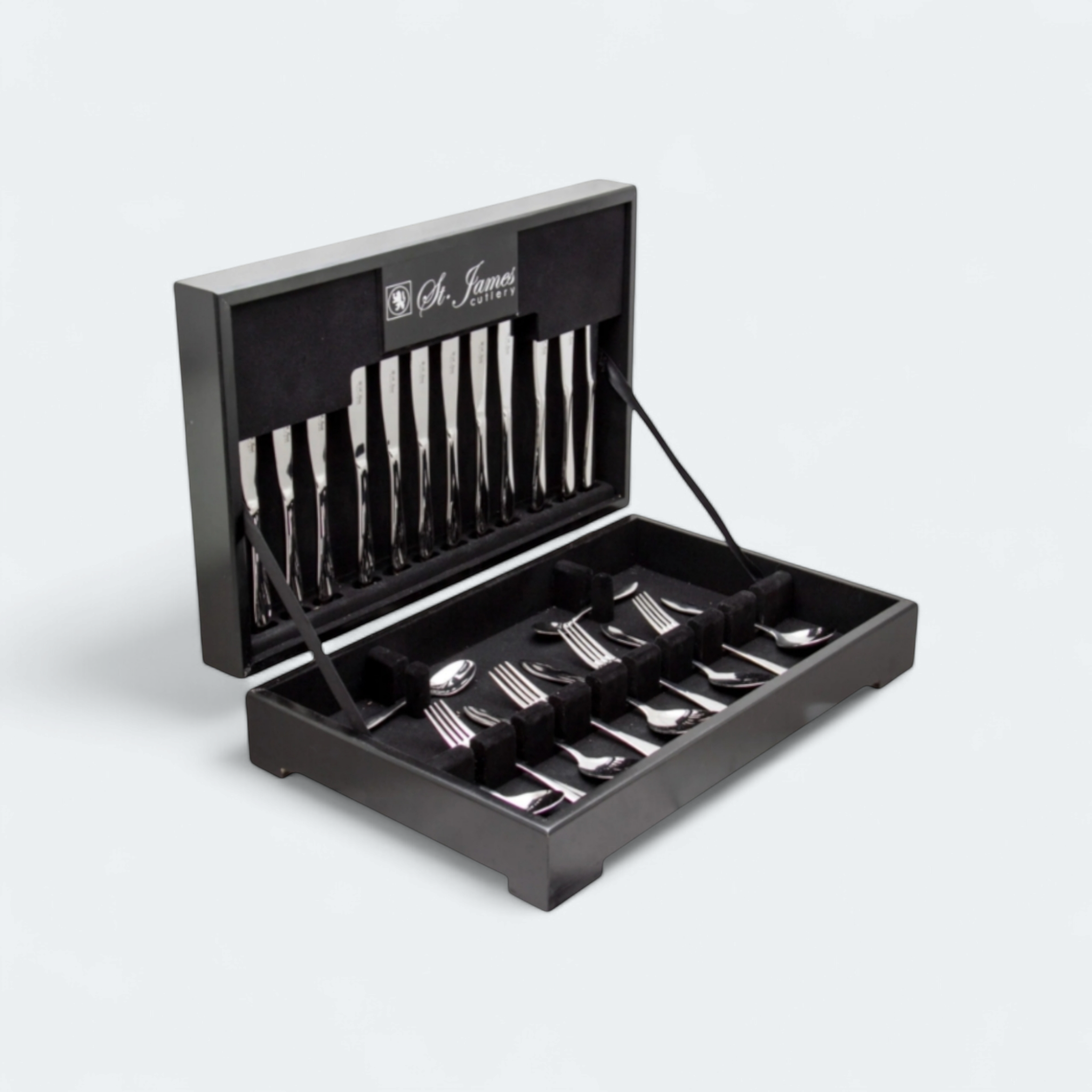 St James Cutlery Kensington 88pc Set In Wooden Gift Box 13014