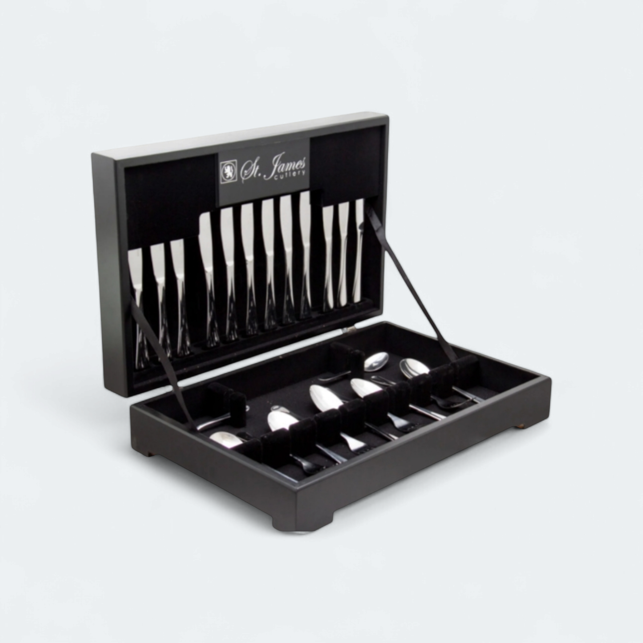 St James Cutlery Oxford 88pc Set In Wood Gift Box 13040