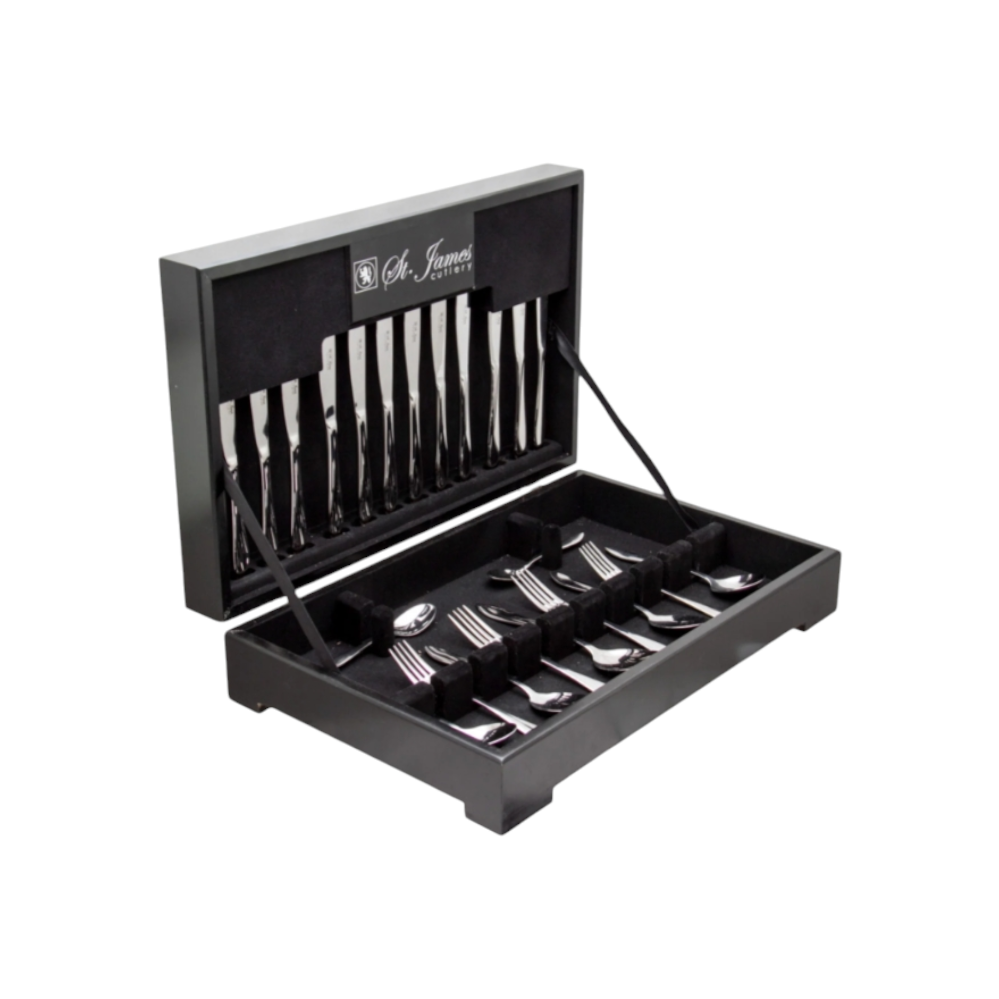 St James Cutlery Kensington In Wood Gift Box 58pc Set 13013