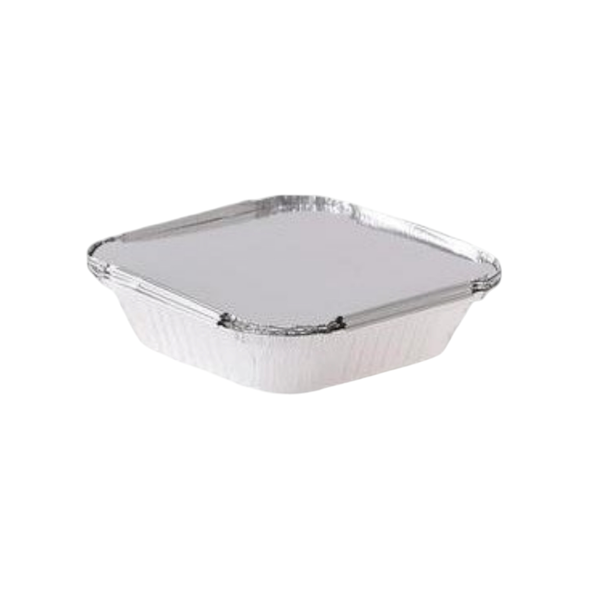 Time Savers Aluminium Foil Takeaway Container 14.5x14.5x3cm with Poly PVC Lid Card Lid 5pack