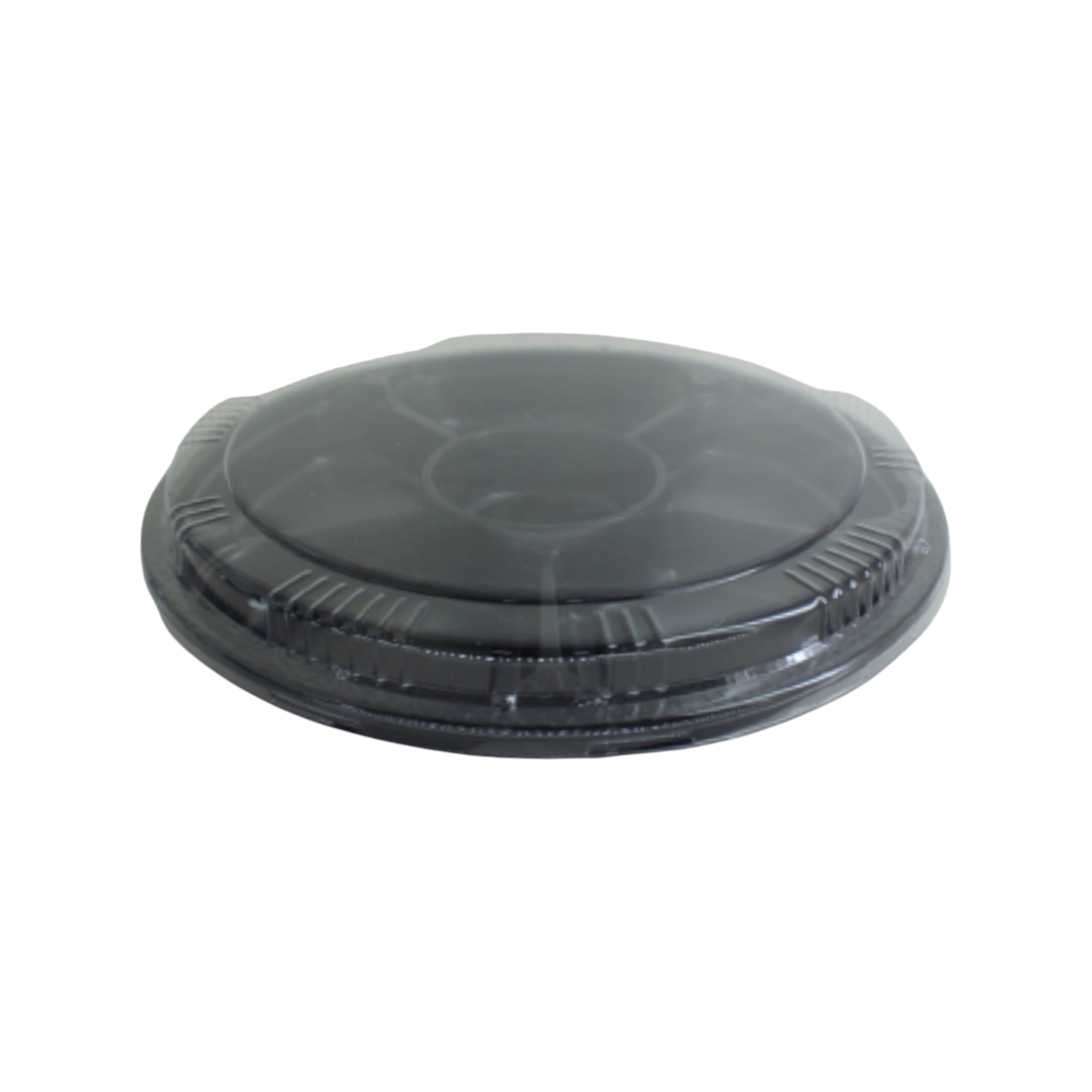 Disposable Serving To Go Snack Container Tray Black 6-Division with Lid XPP652