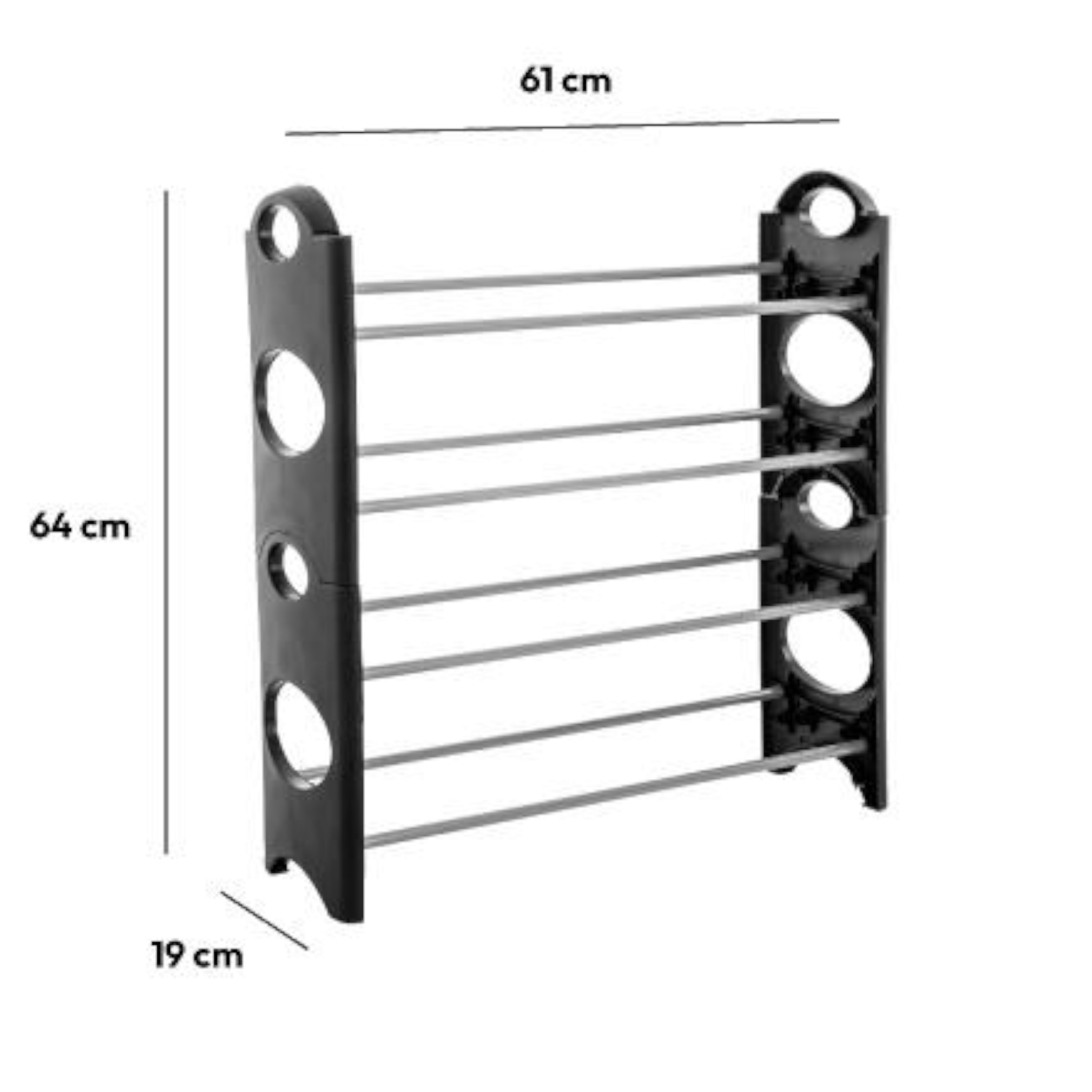 5Five Metal Plastic Stackable Shoe Rack 61x19x64 cm