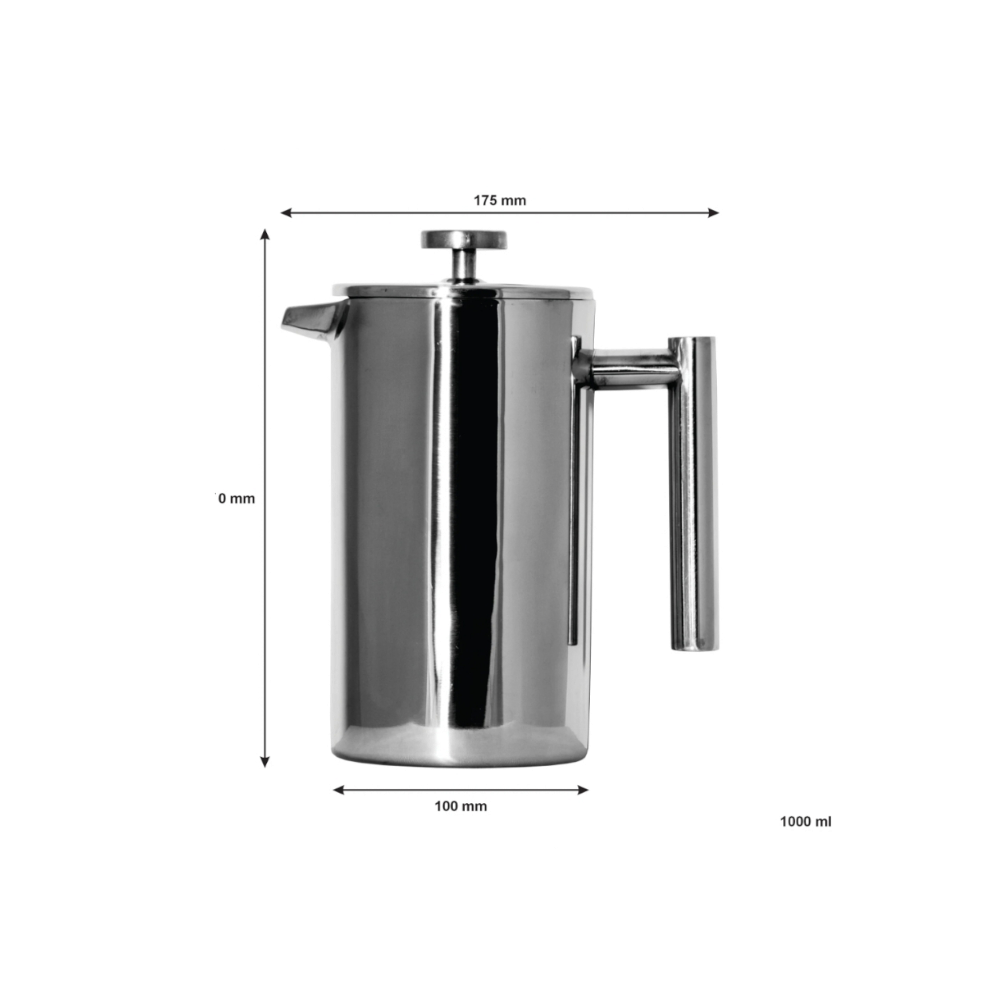 Regent Colombia Coffee Maker Double Walled Stainless Steel 1L