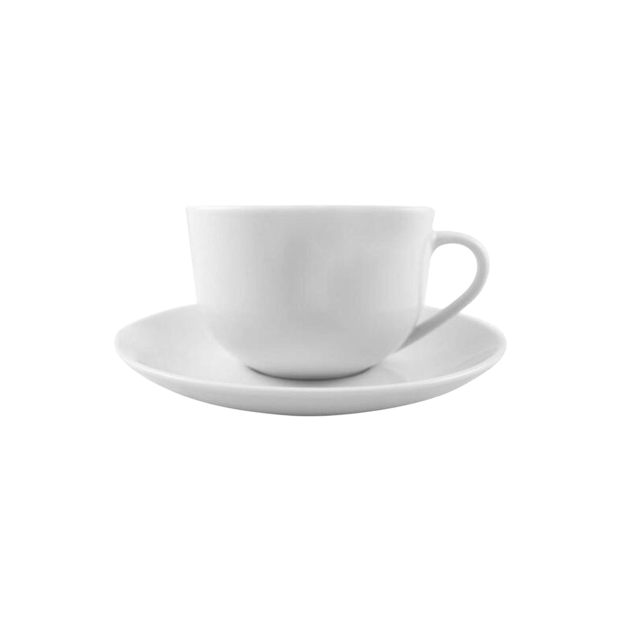 Aqua Ceramic White Cup and Saucer 6pc Set 27795