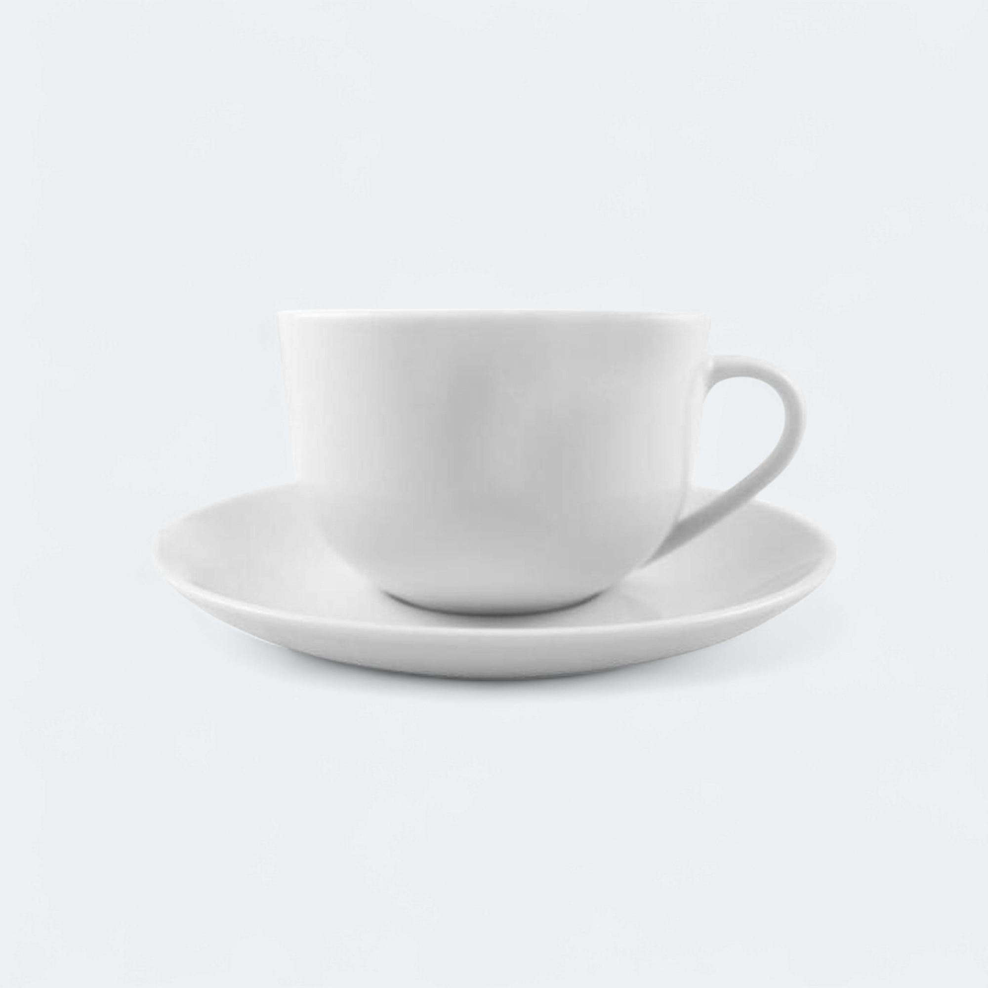 Aqua Ceramic White Cup and Saucer 6pc Set 27795