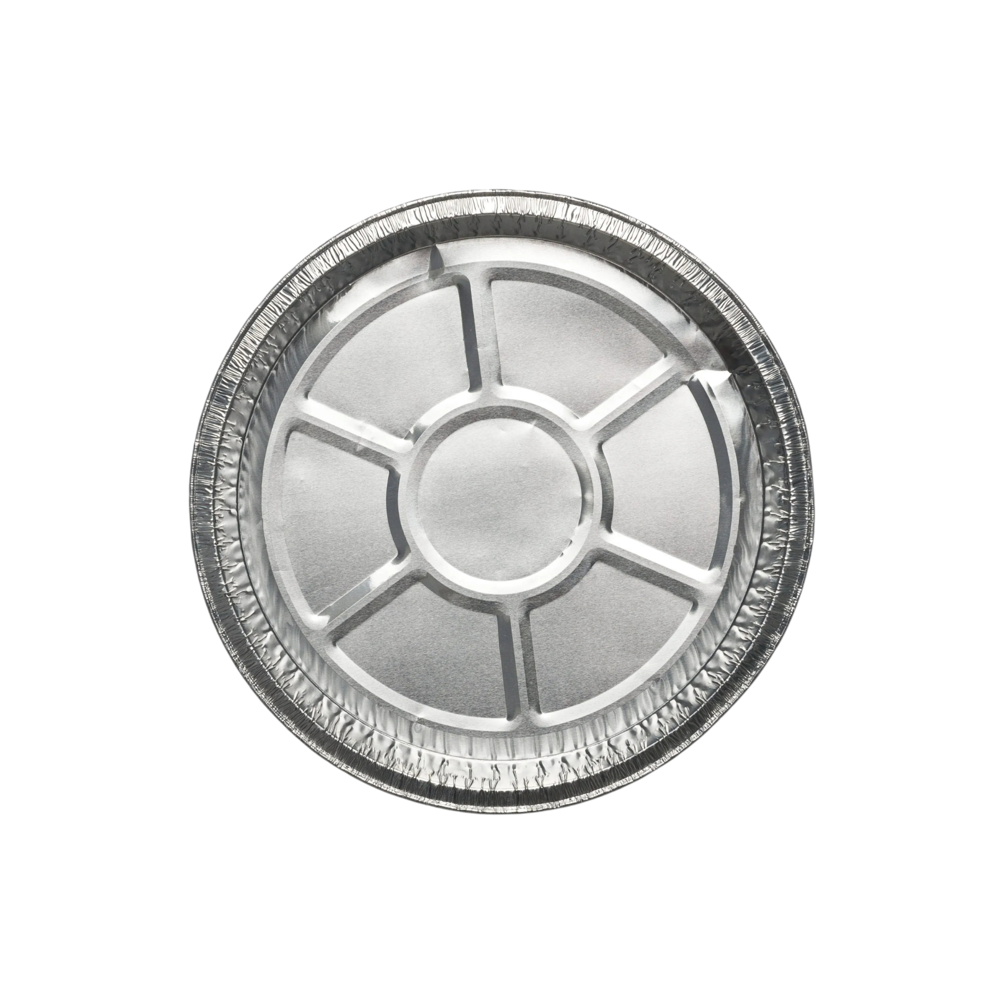 Aluminium Foil Round Serving Plate 6-Division with Dome Lid