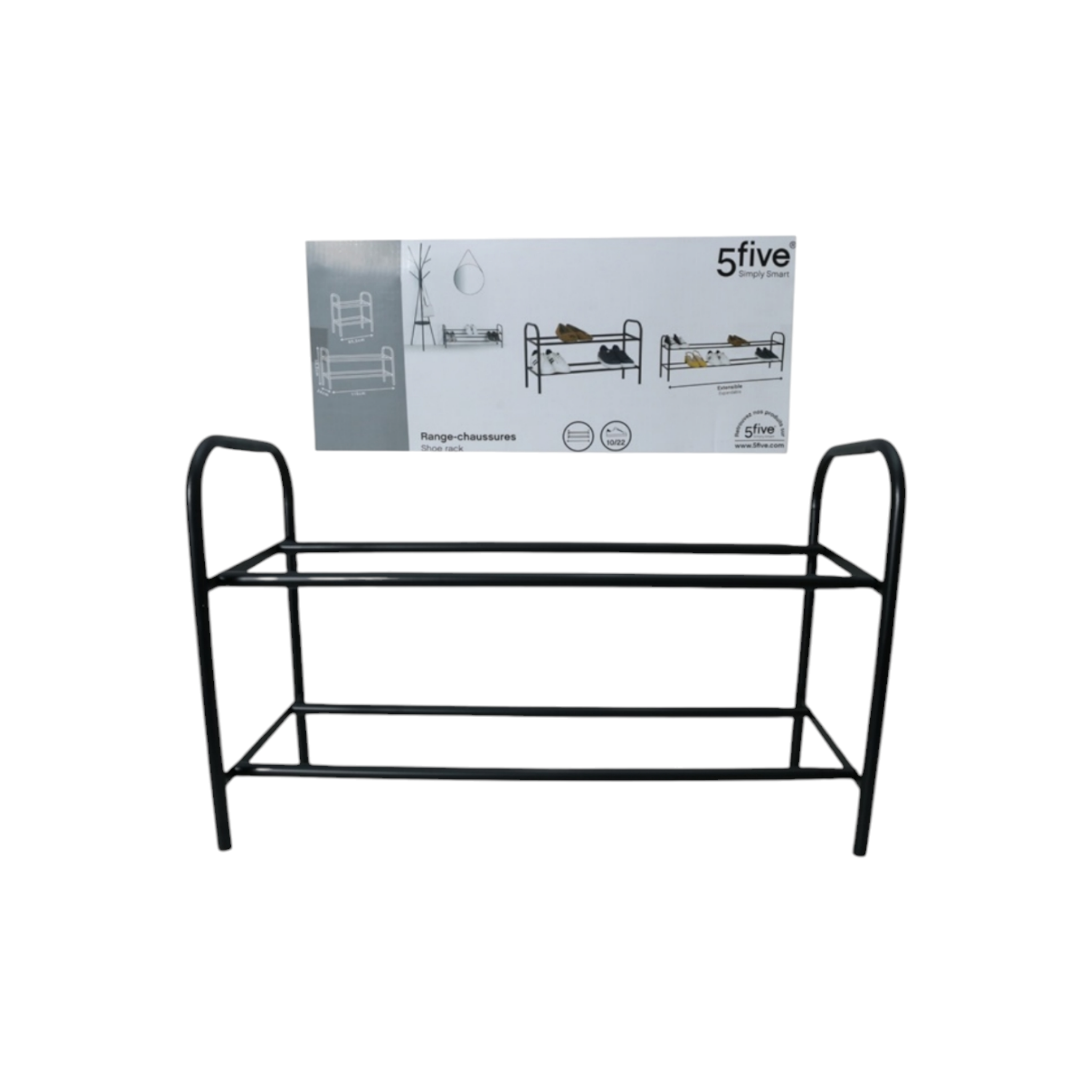 5five Metal Shoe Rack Black