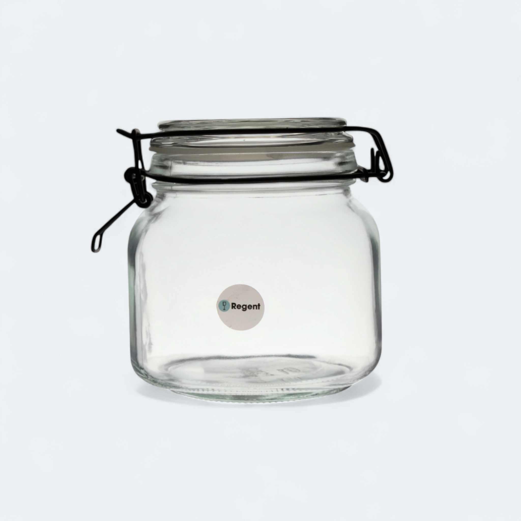 Regent Hermetic Glass Canister with Glass Lid & Black Clip 750ml