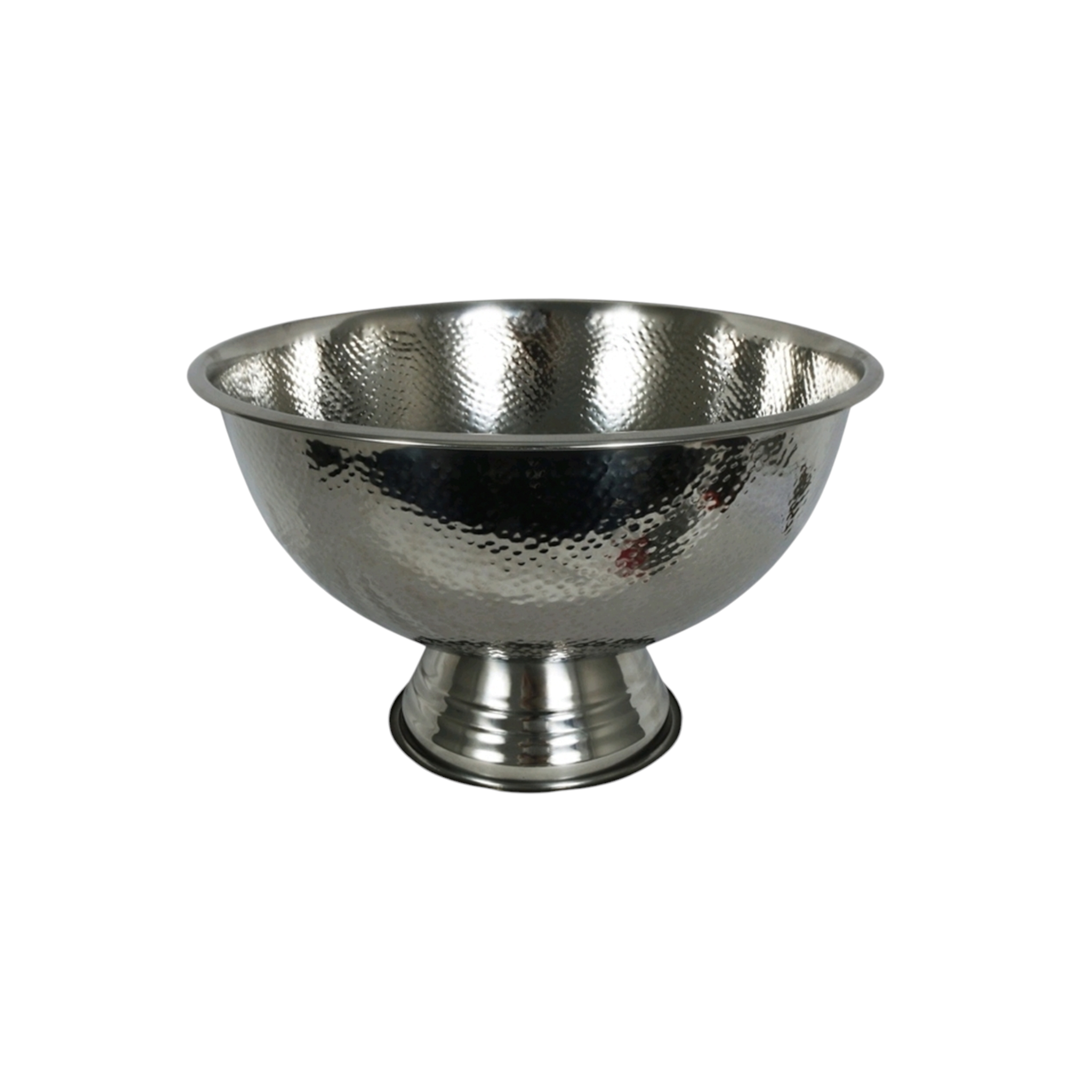 Punch Bowl Stainless Steel On Foot Hammered 397x241mm 21337