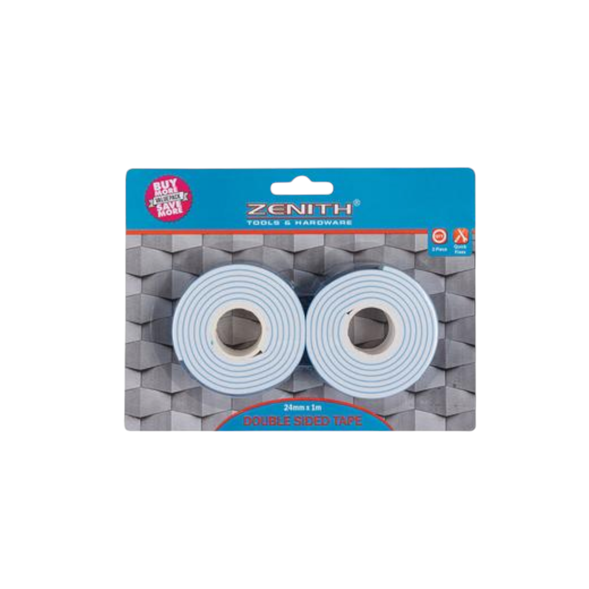 Zenith Tape Double Sided 24x1000mm 2pack