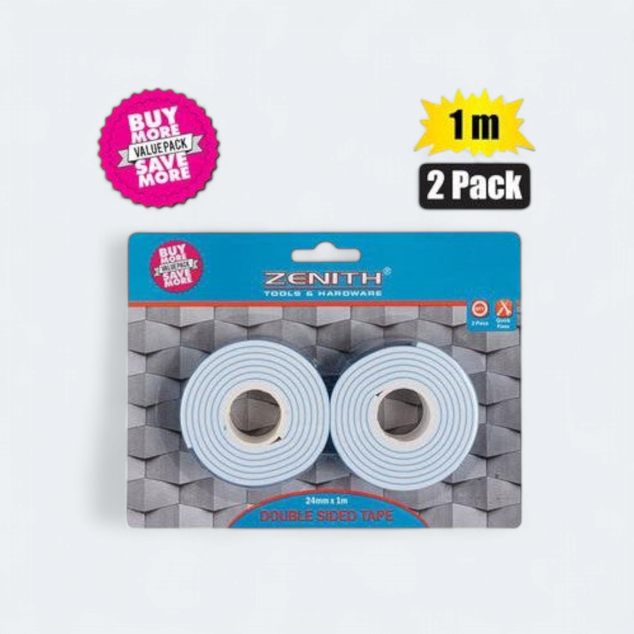 Zenith Tape Double Sided 24x1000mm 2pack