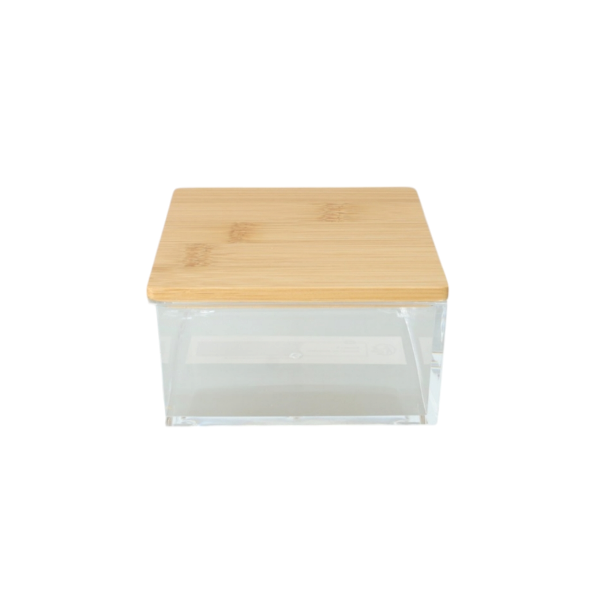 5Five Selena Acrylic Storage Box Square Bamboo Lid