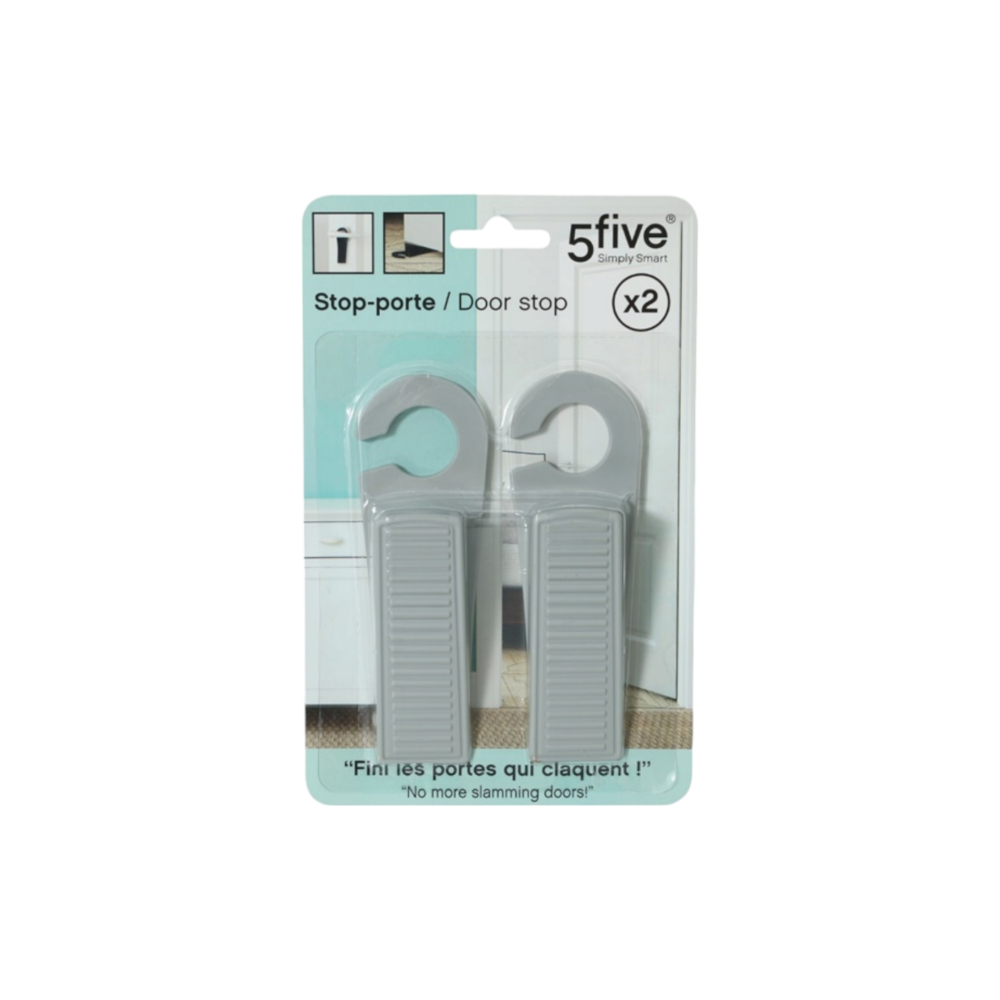 5five Door Stopper Wedge PVC Plastic 2pack