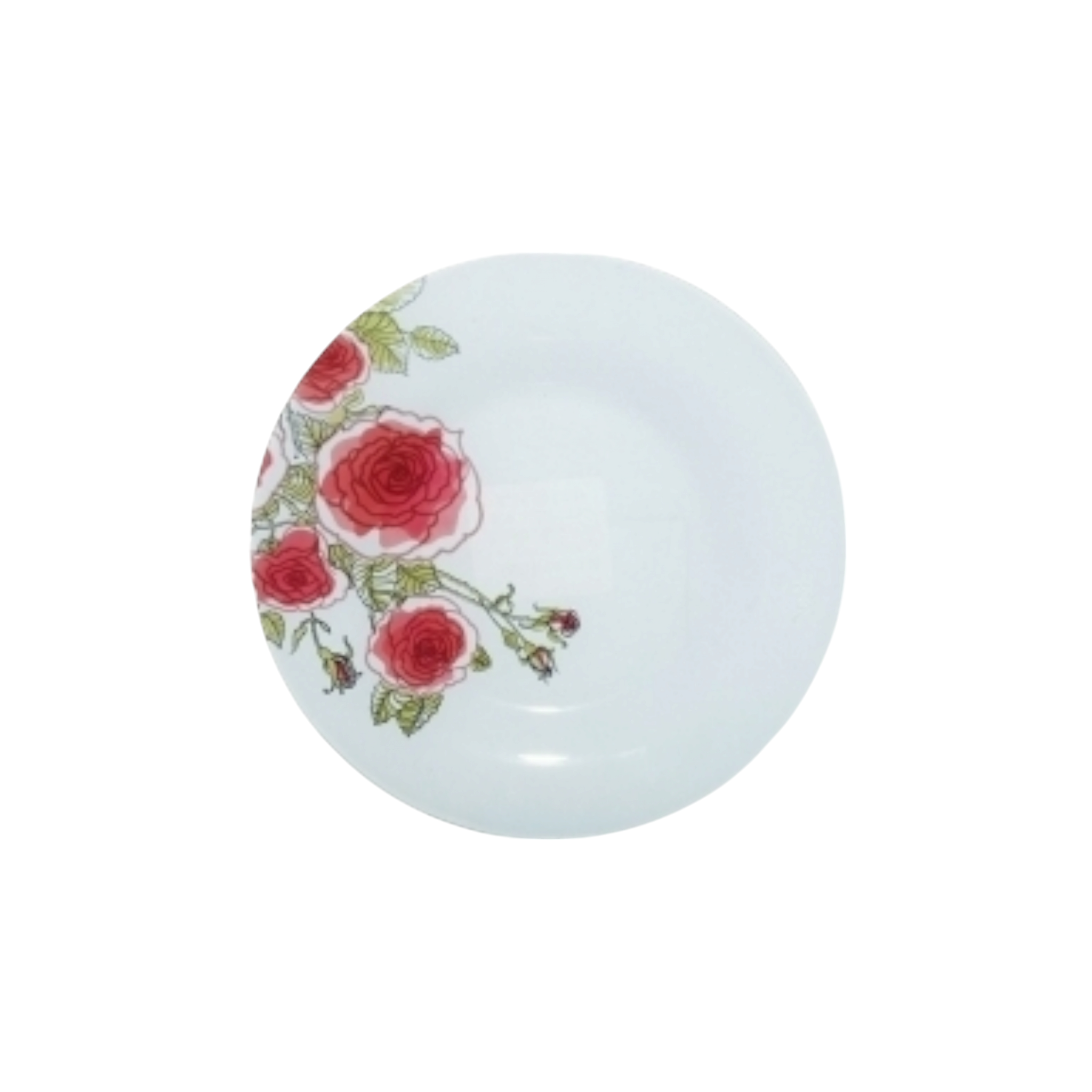 Pasabahce Side Plate Glass White Rose Patterend 19.5x1.5cm 40872