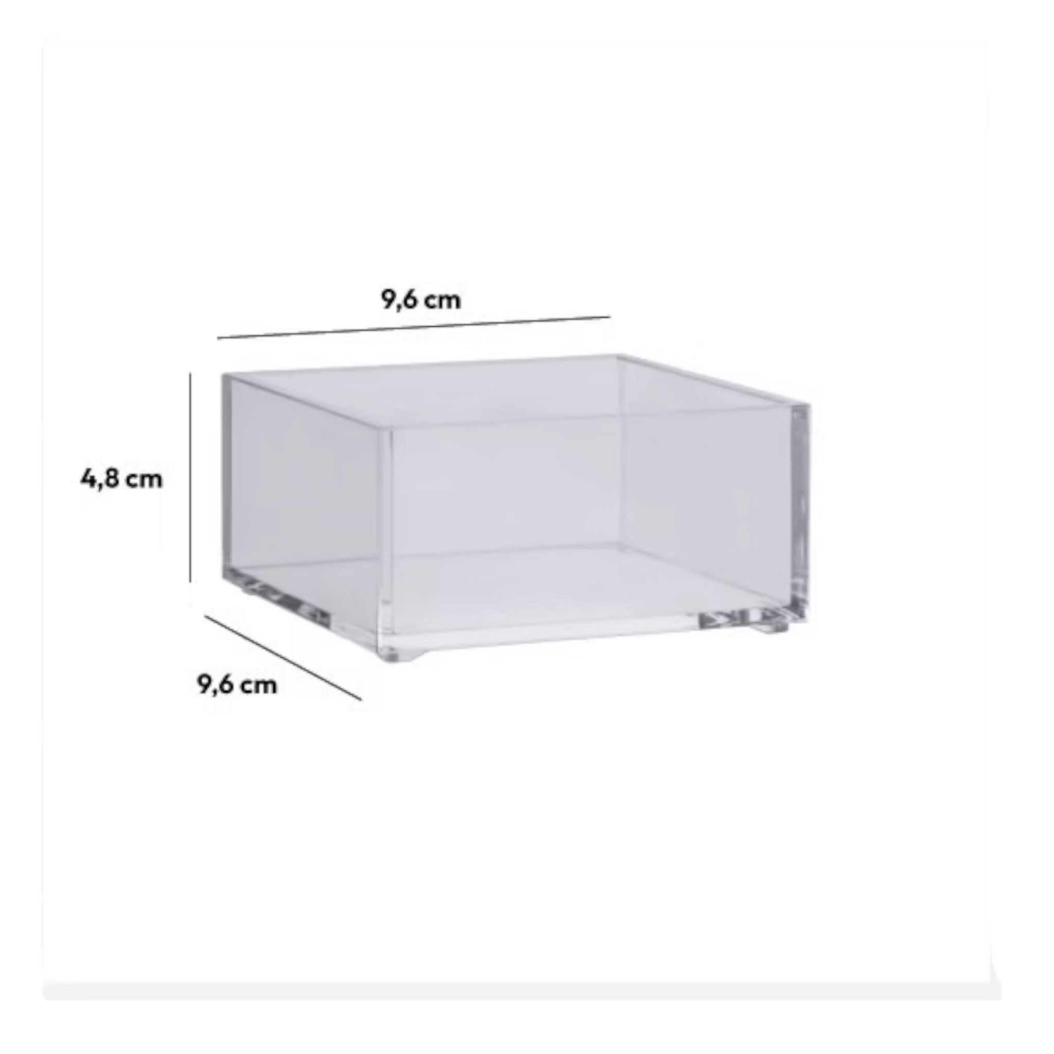 5Five Selena Acrylic Storage Organizer Box Square 9.6x9.6.cm Transparent