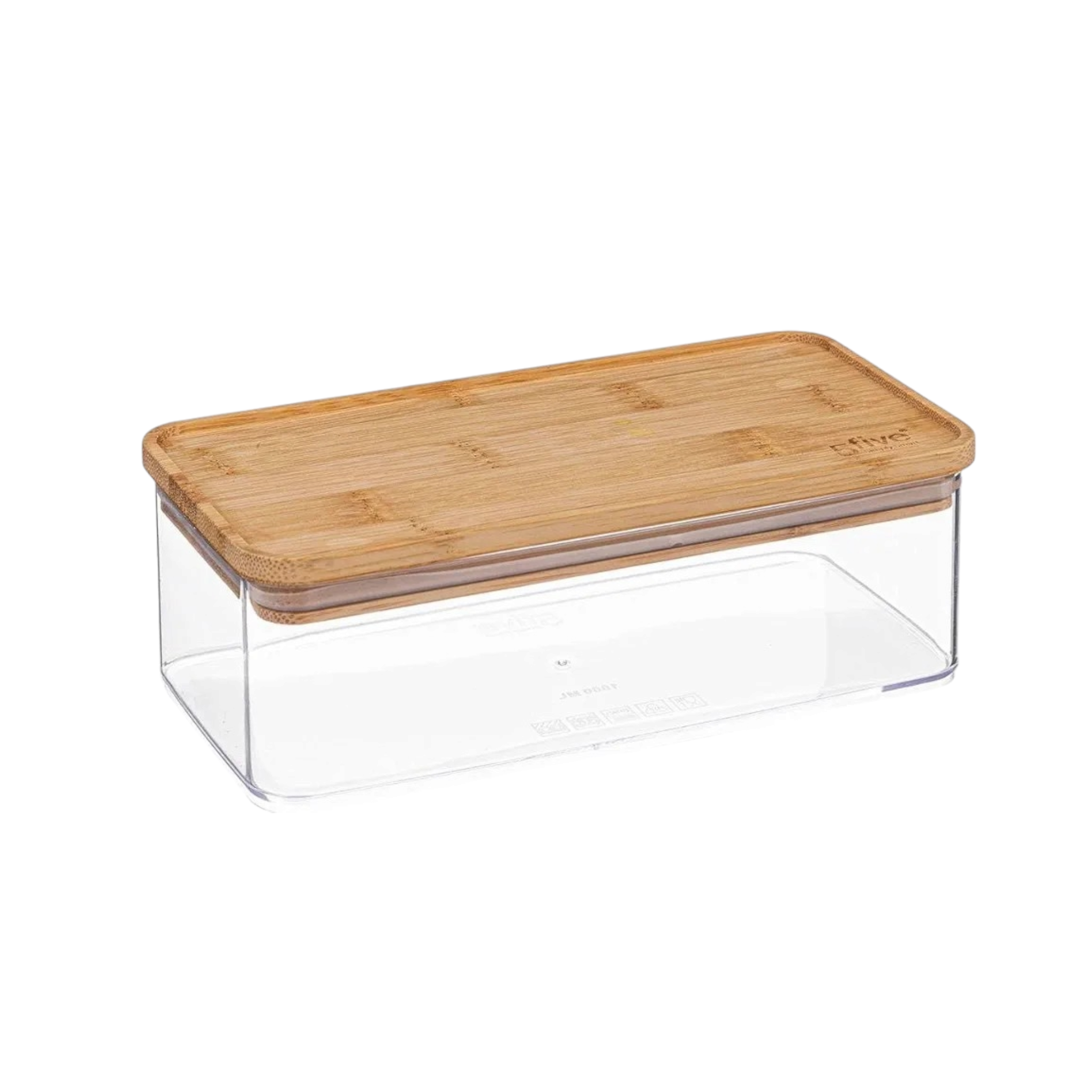 5Five Selena Acrylic Storage Box Rectangular Bamboo Lid