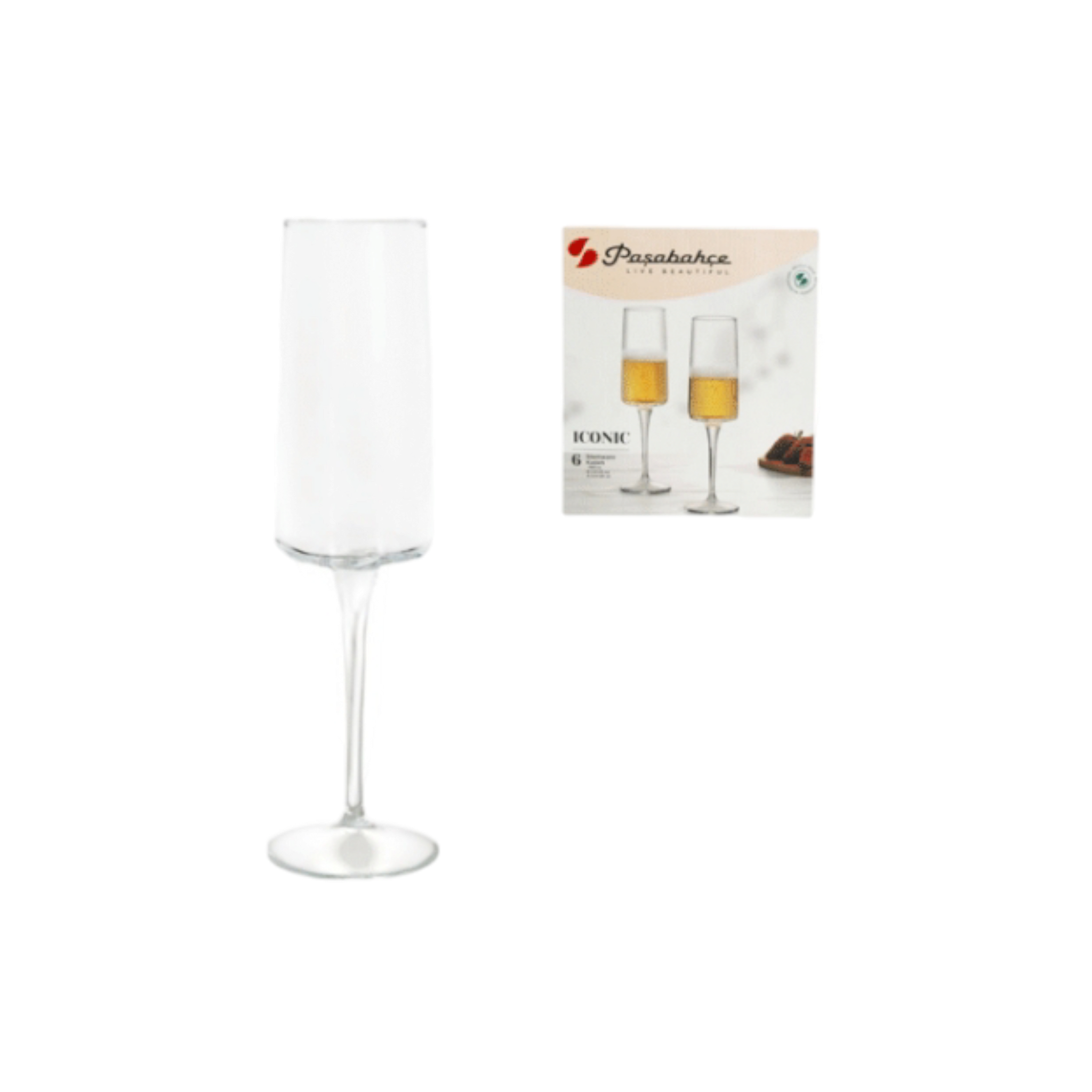 Pasabahce Iconic Glass Tumbler 190ml Stemmed Champagne 6pack