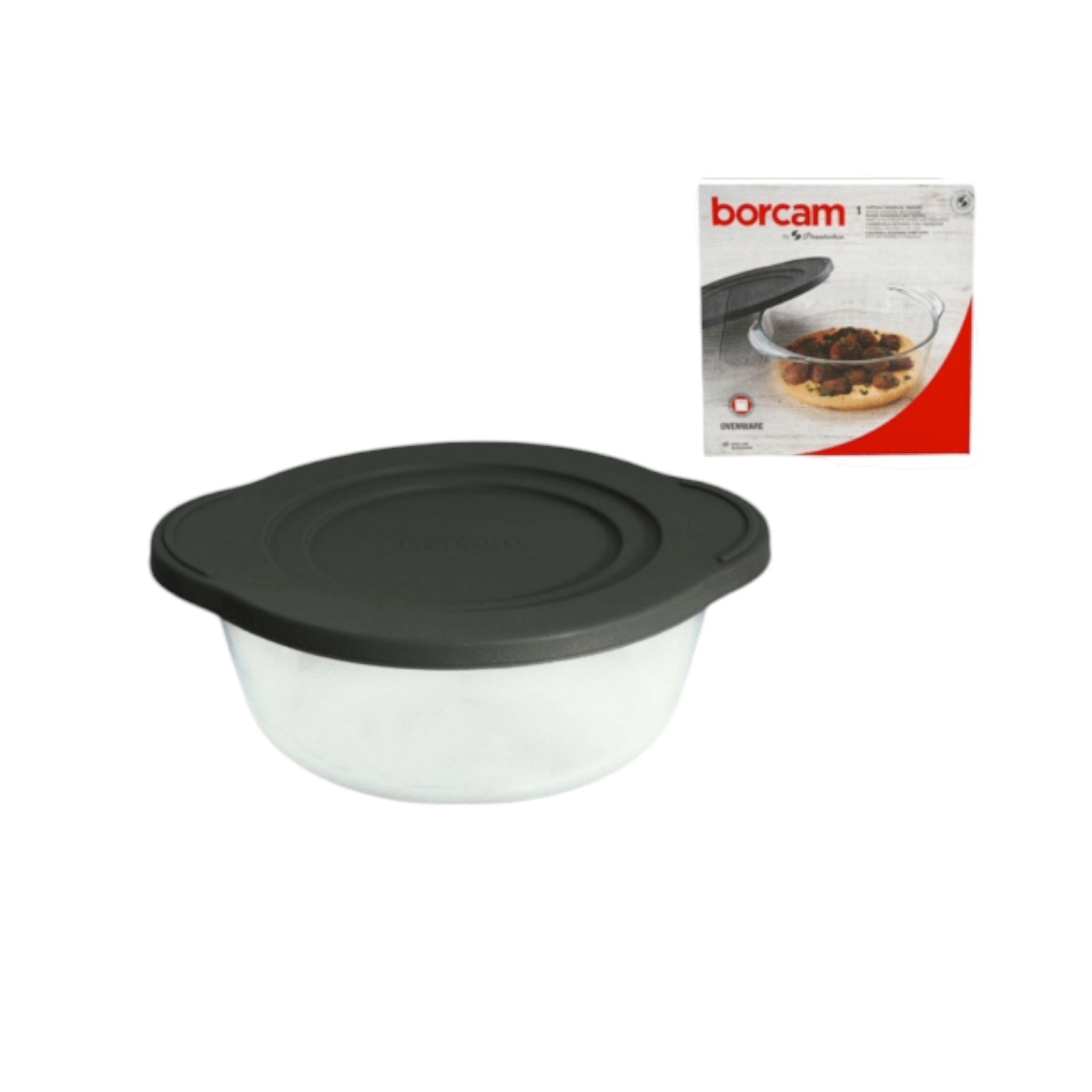 Borcam Casserole with Grey Lid 1.45L