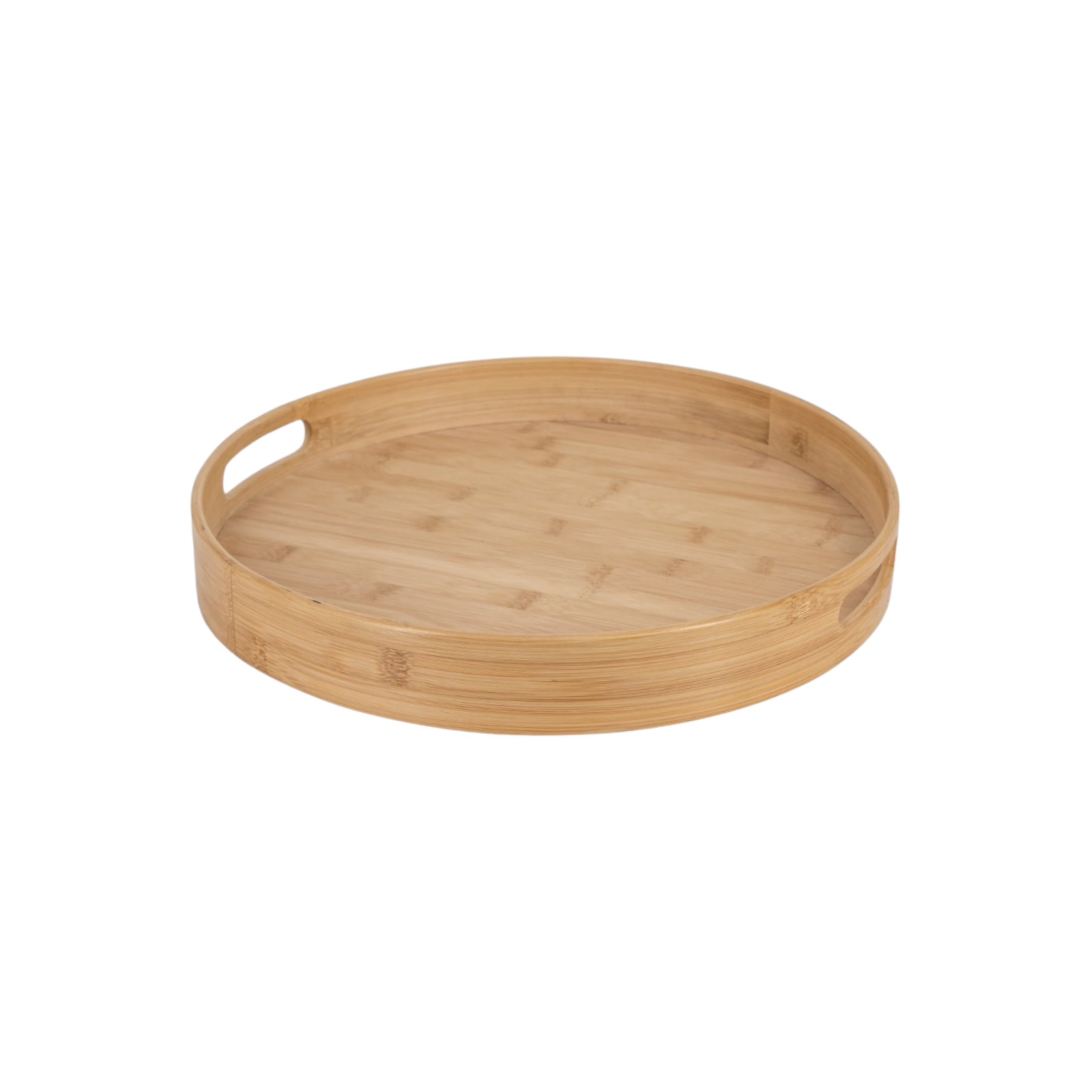 Regent Bamboo Round Serving Tray with Cut Out Handle