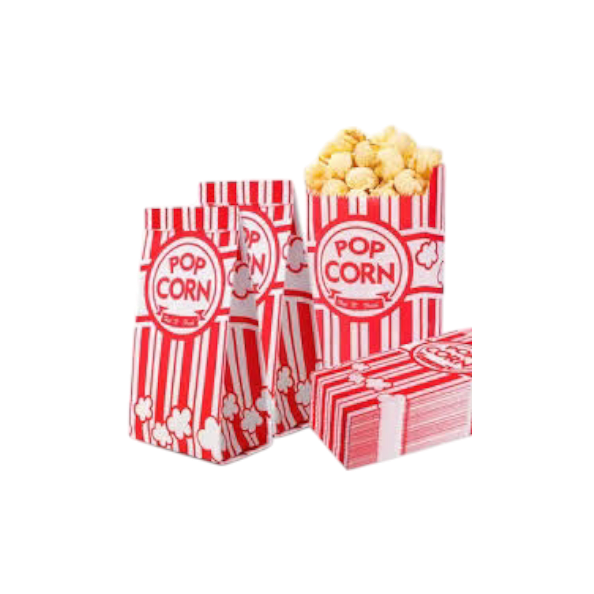 Popcorn Paper Bag Red and White