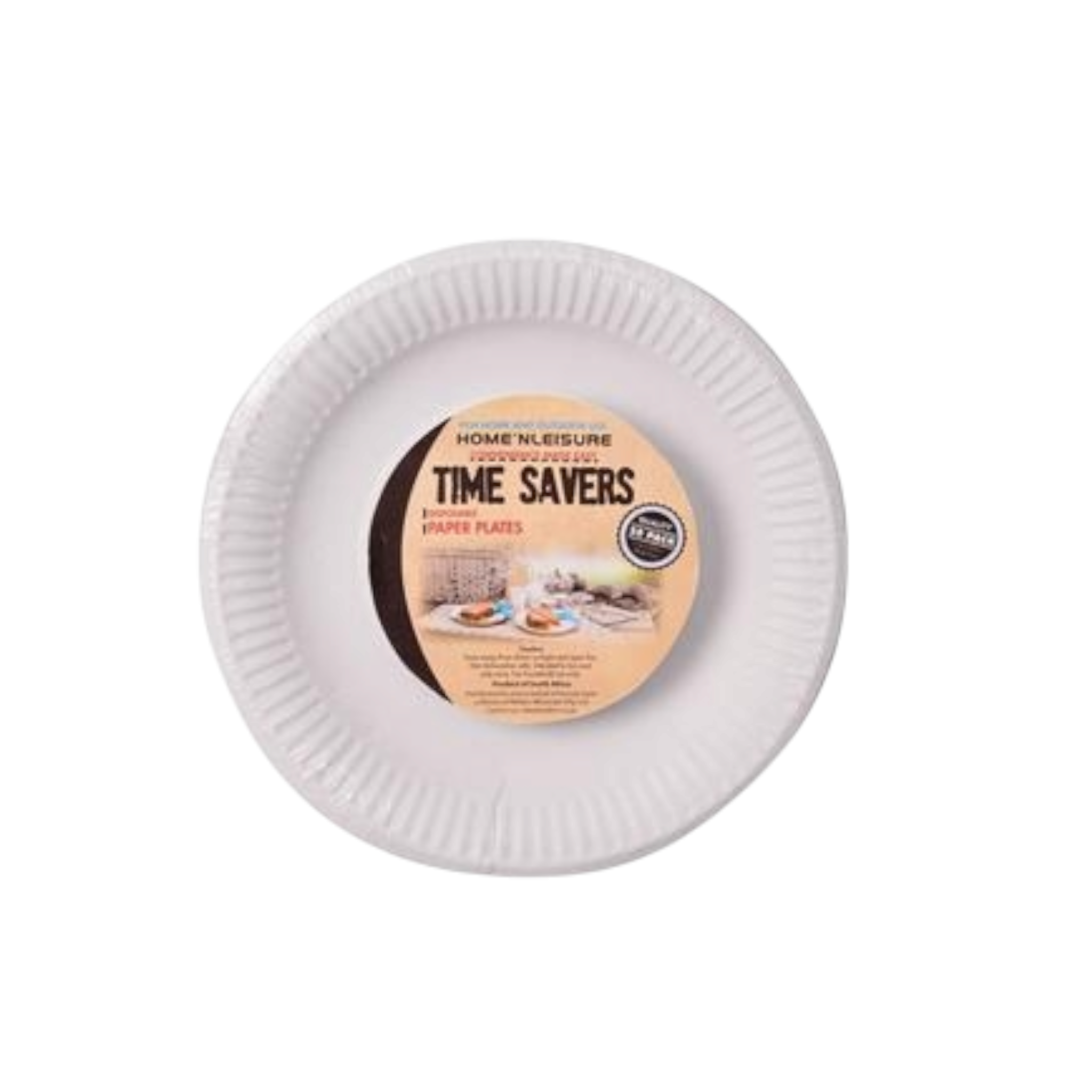 Time Savers Disposable Picnic Paper Plates 18cm 20pack