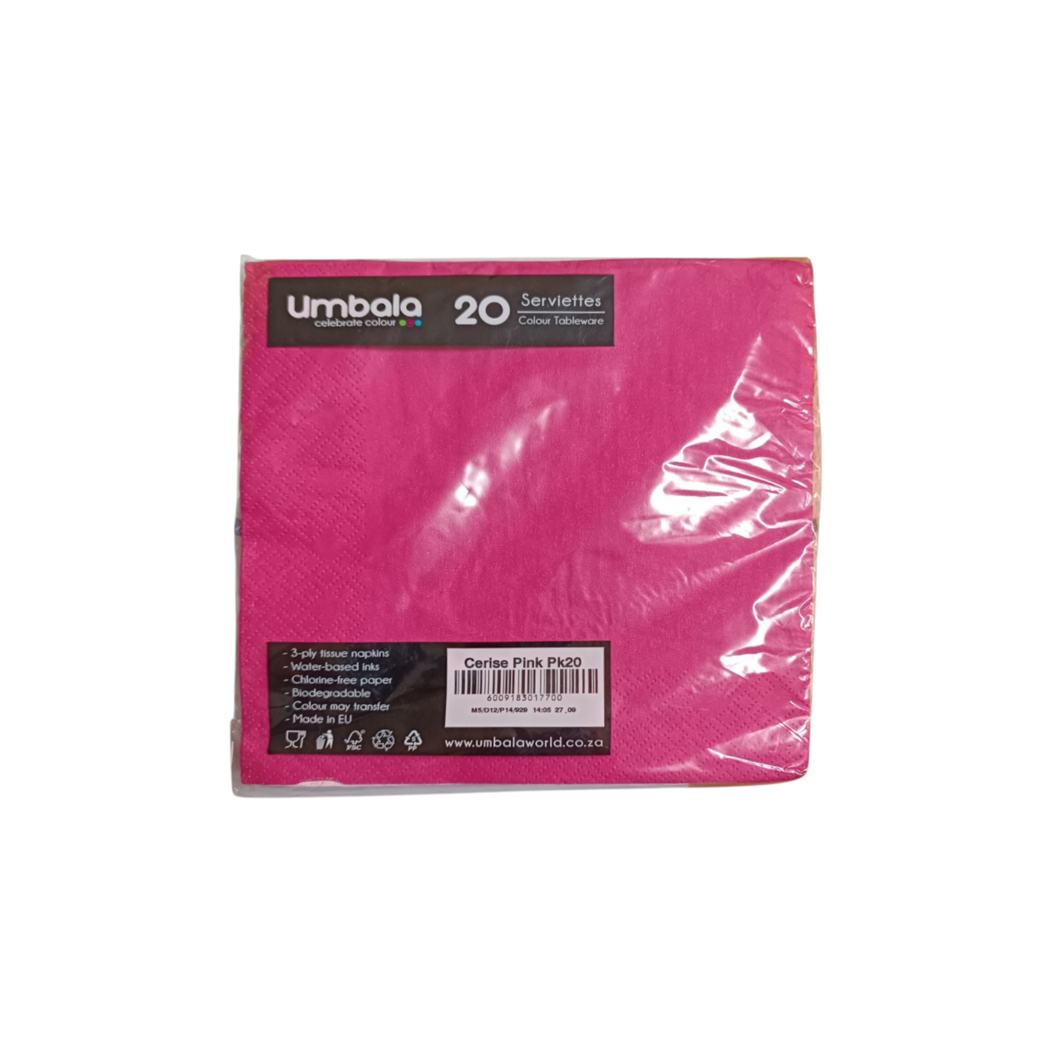 Umbala Luncheon Paper Serviettes Cerise Pink 3ply