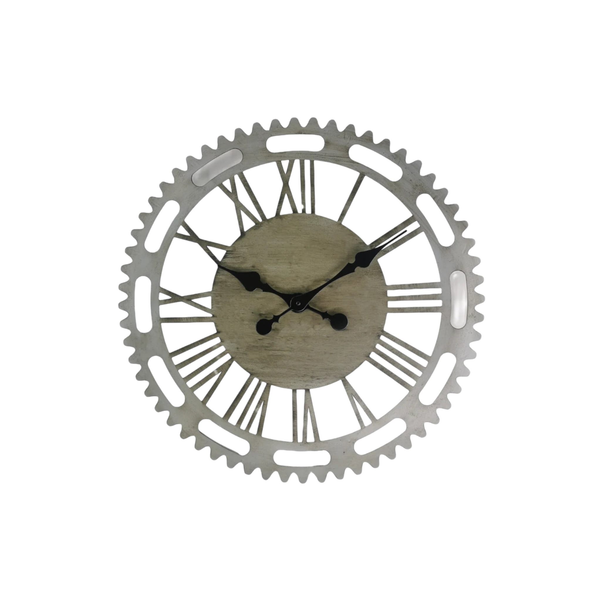 Round Natural finish Metal Wall Clock 60x60x3cm