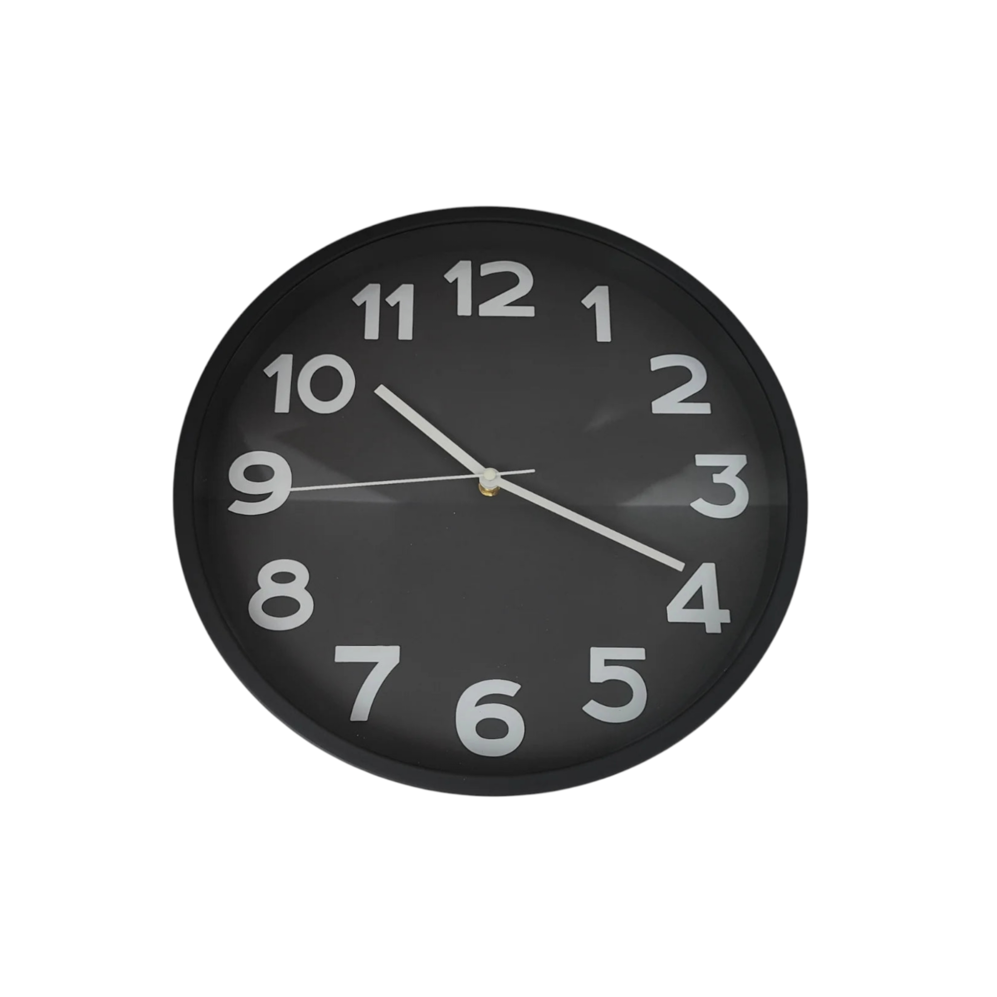 Wall Clock Round Black with White Number 30.5x30.5x4.3cm