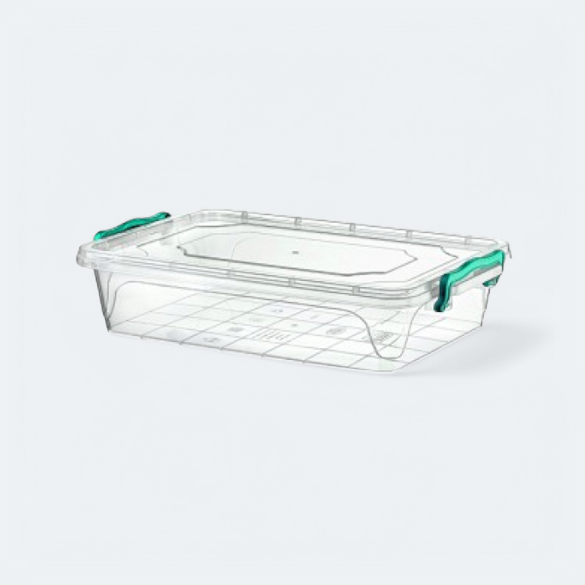 Hobby Life Multi Box Flat Rectangular Utility Storage Container with Clip Lock Lid 3.8L  021113