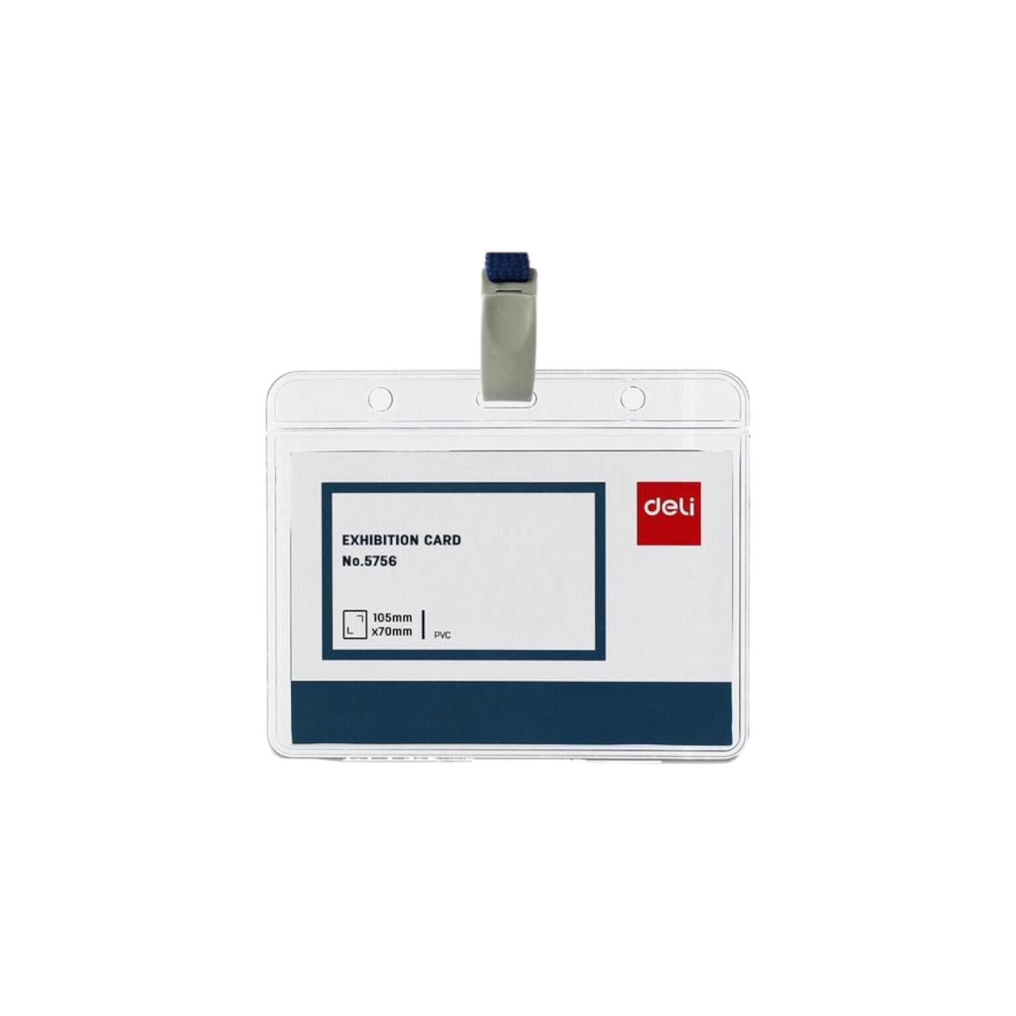 Deli Name Badge with lanyard Horizontal Transparent 48pc