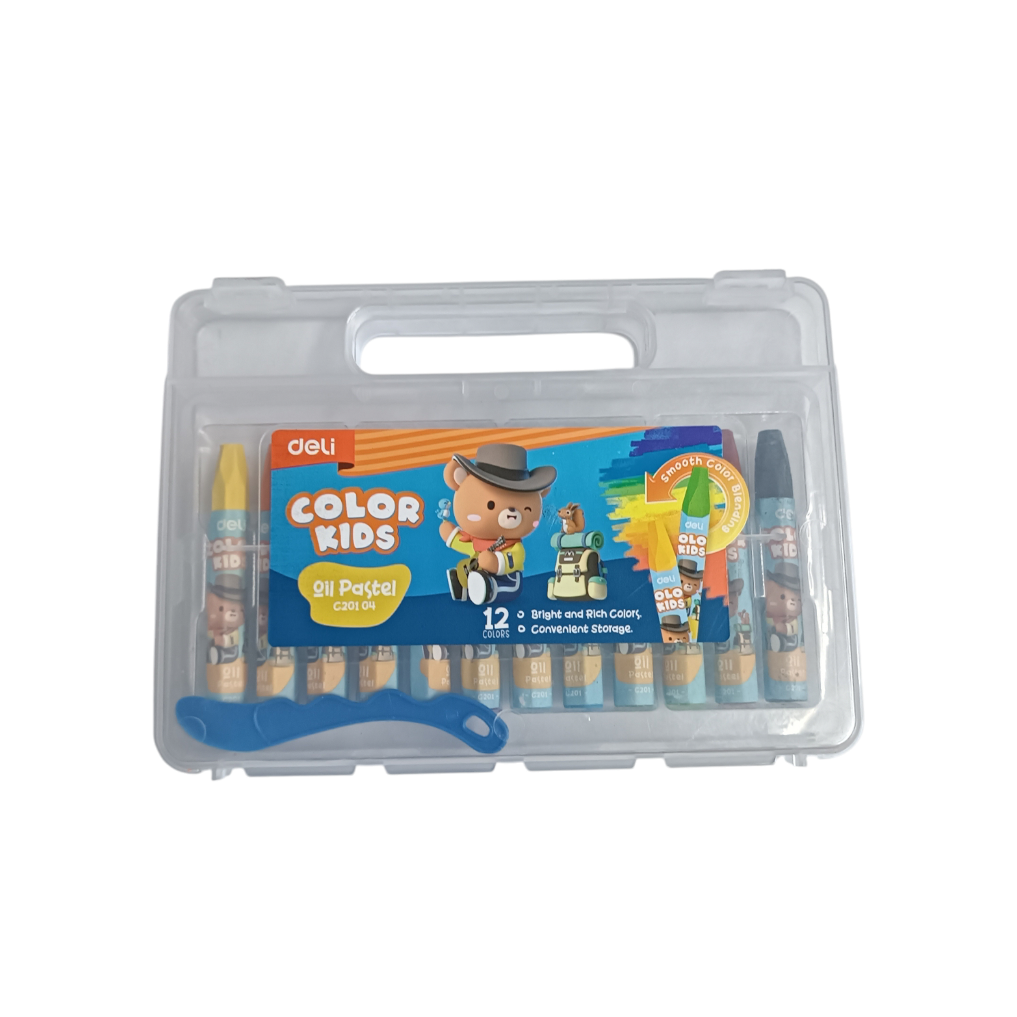 Deli Oil Pastel Crayons 12 Colors Assorted