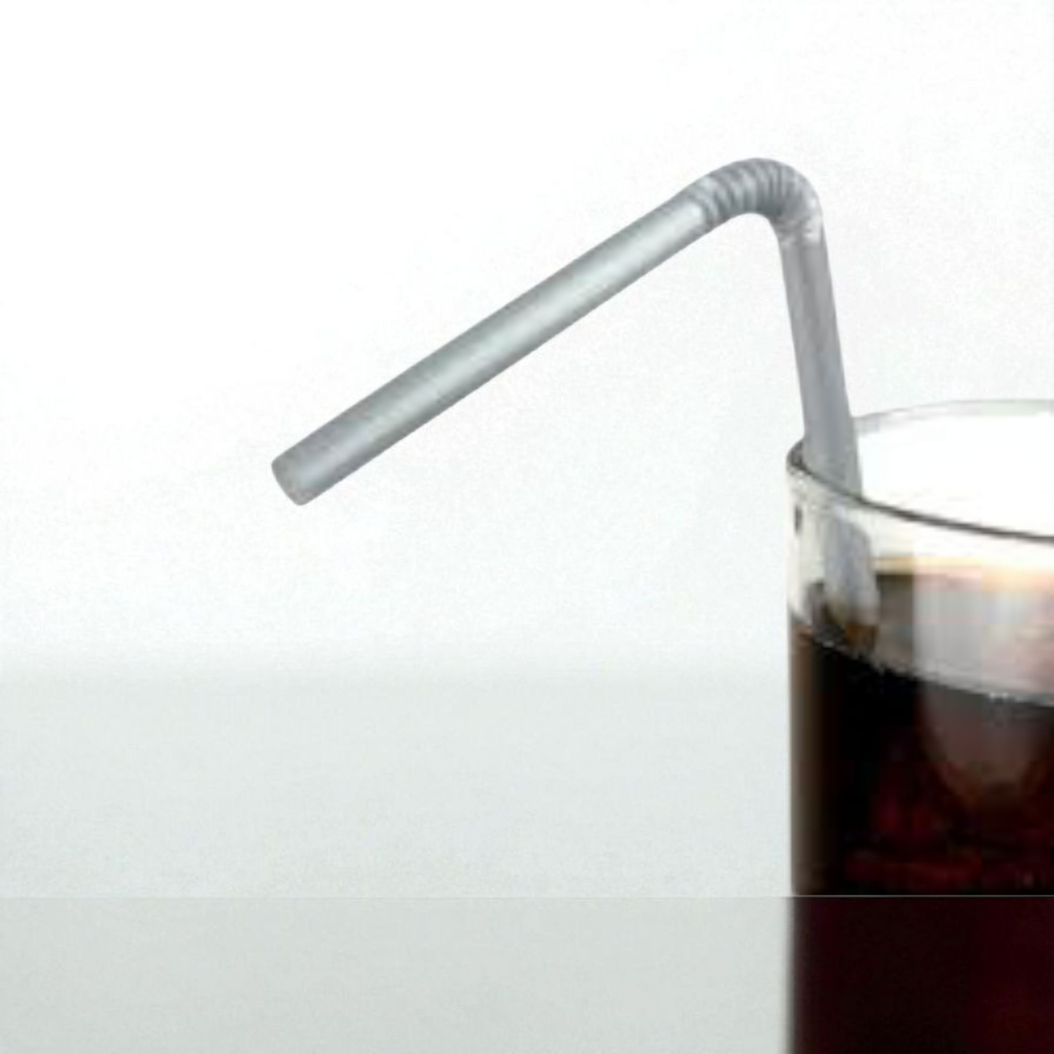 Flexible Plastic Straws Silver 21cm 100pack