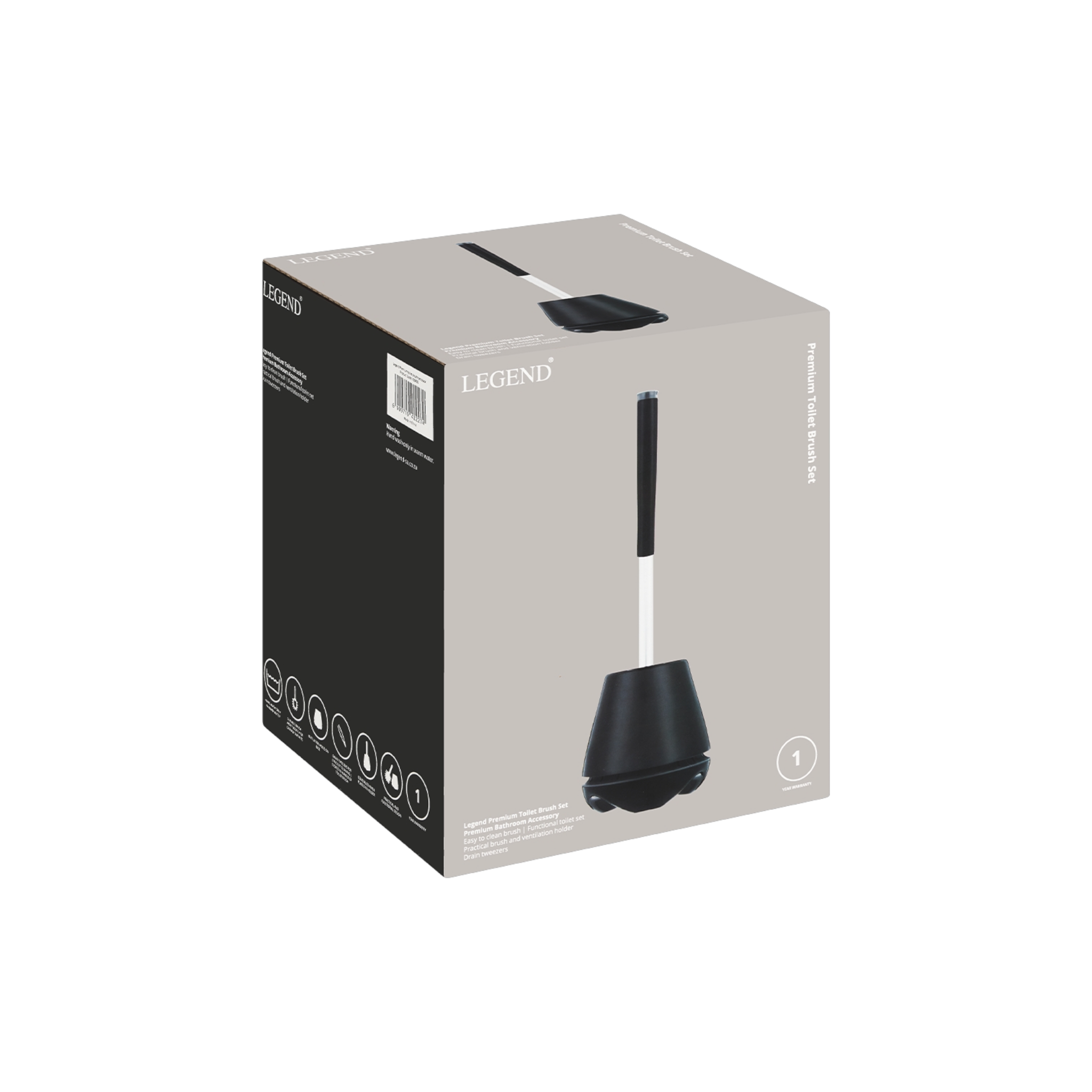 Legend Toilet Brush Set Black Premium 100430