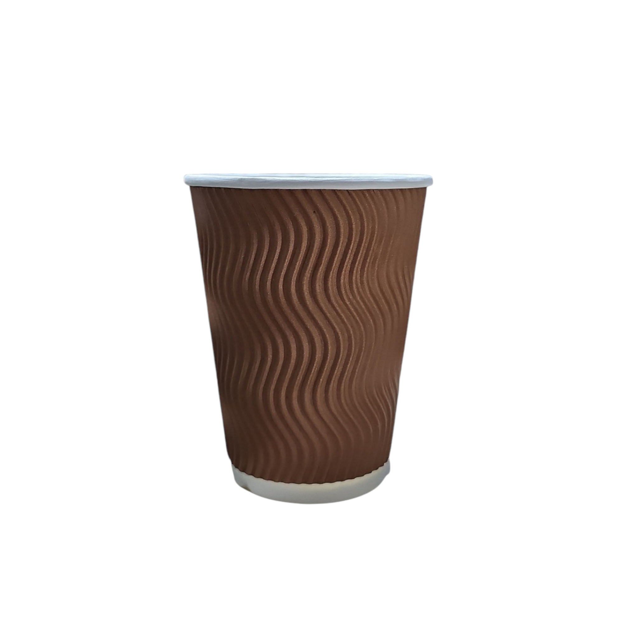 360ml Disposable Ripple Coffee Cup Brown 25pack