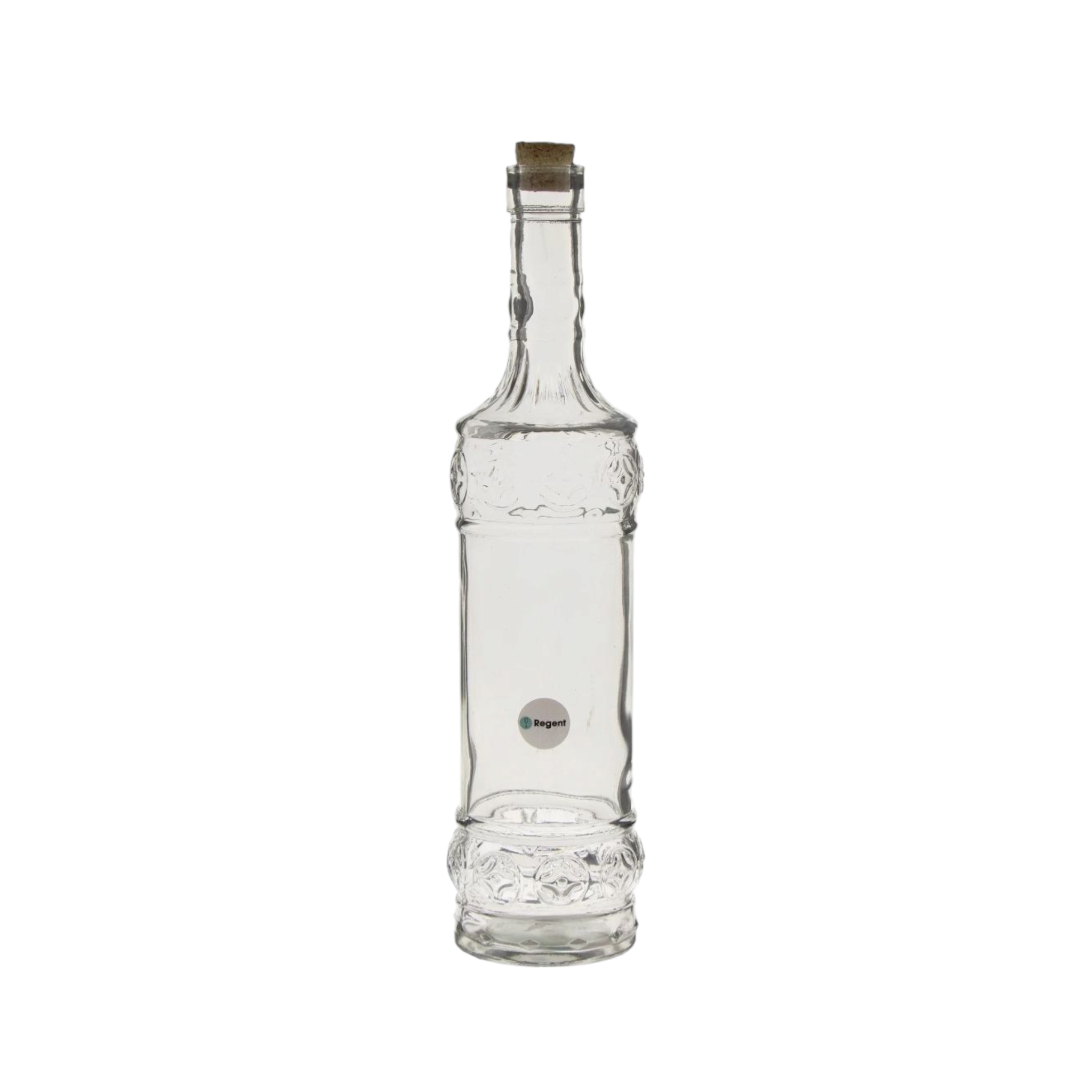 Regent Glass Vintage Style Deco Embossed Bottle 1L with Cork Lid 26137