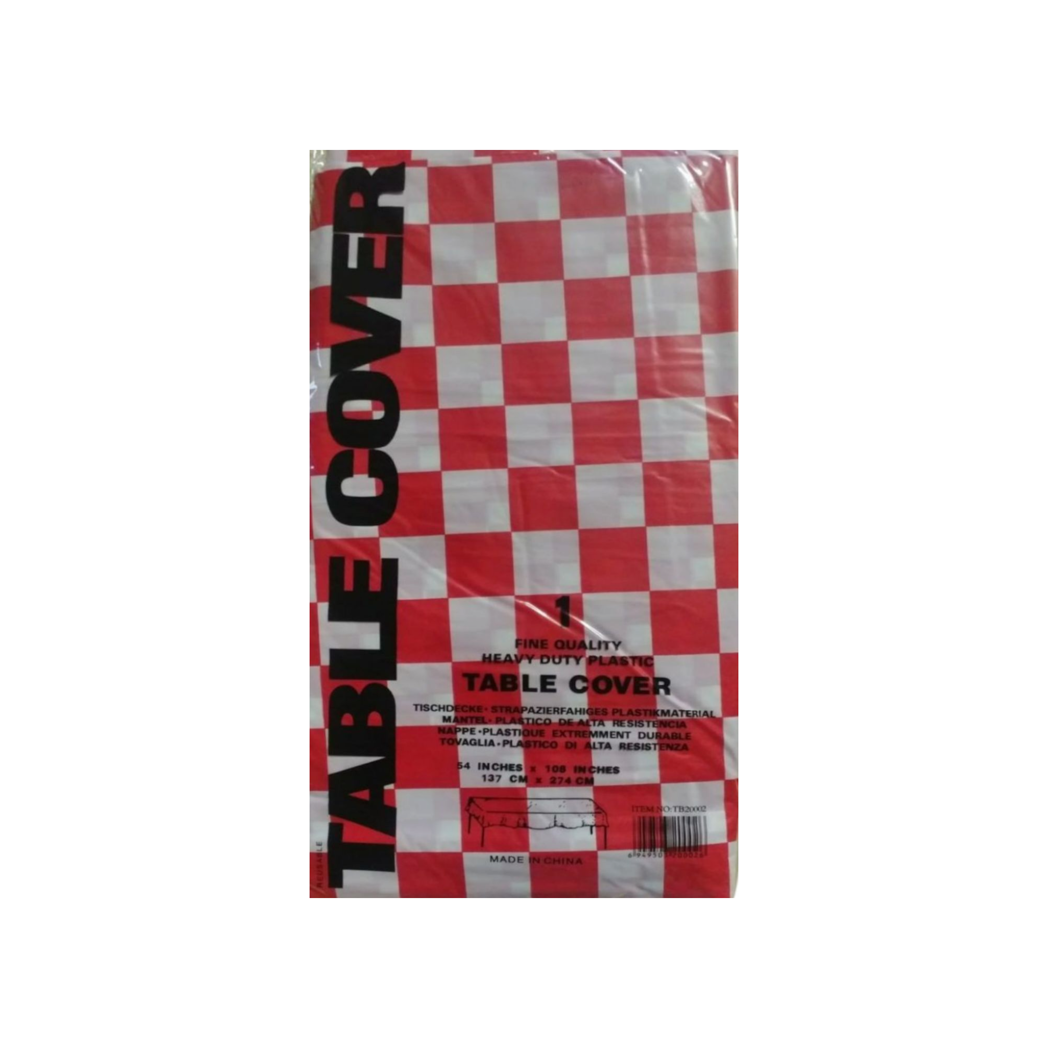 Checkered Plastic Tablecover 137x274cm