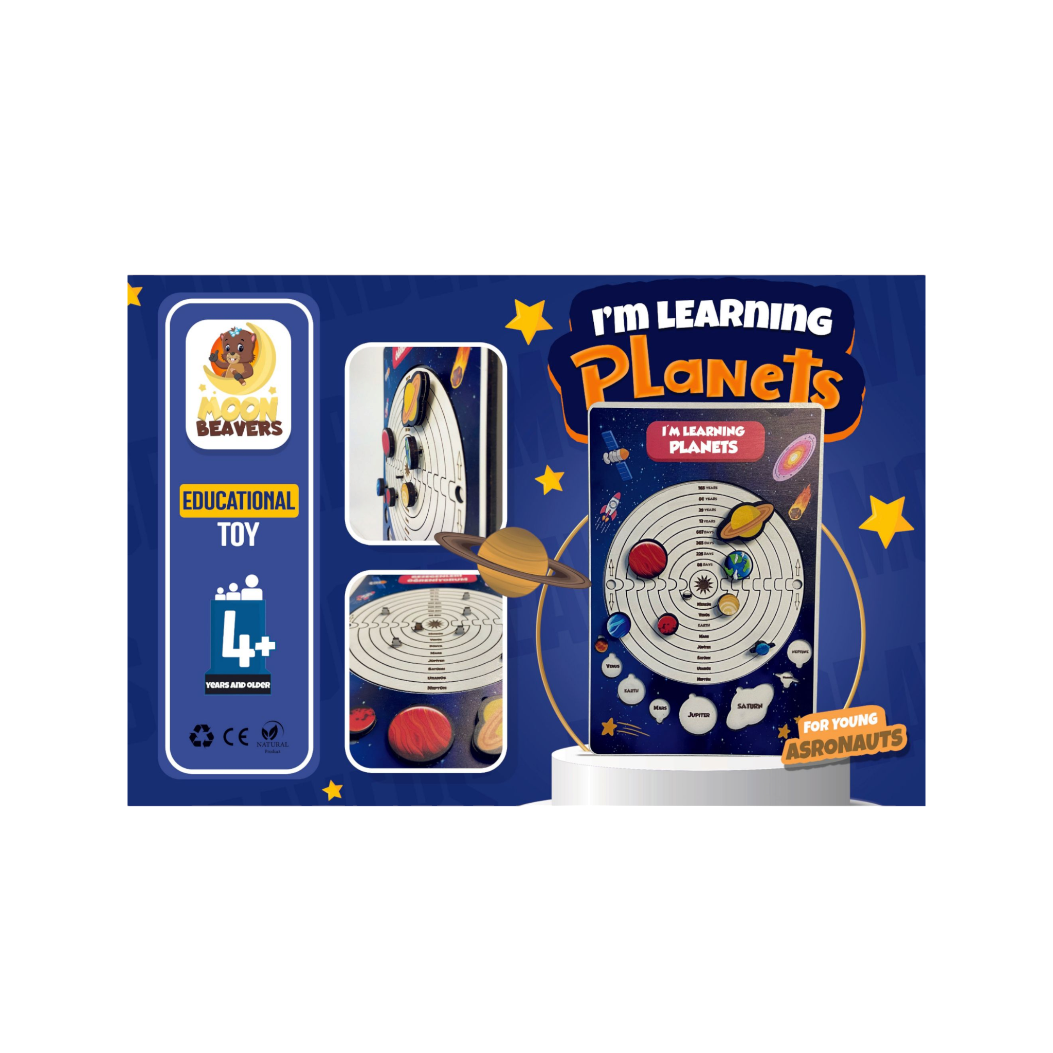 Educational Toy I am Learning Planets Puzzle 20x20cm MB52