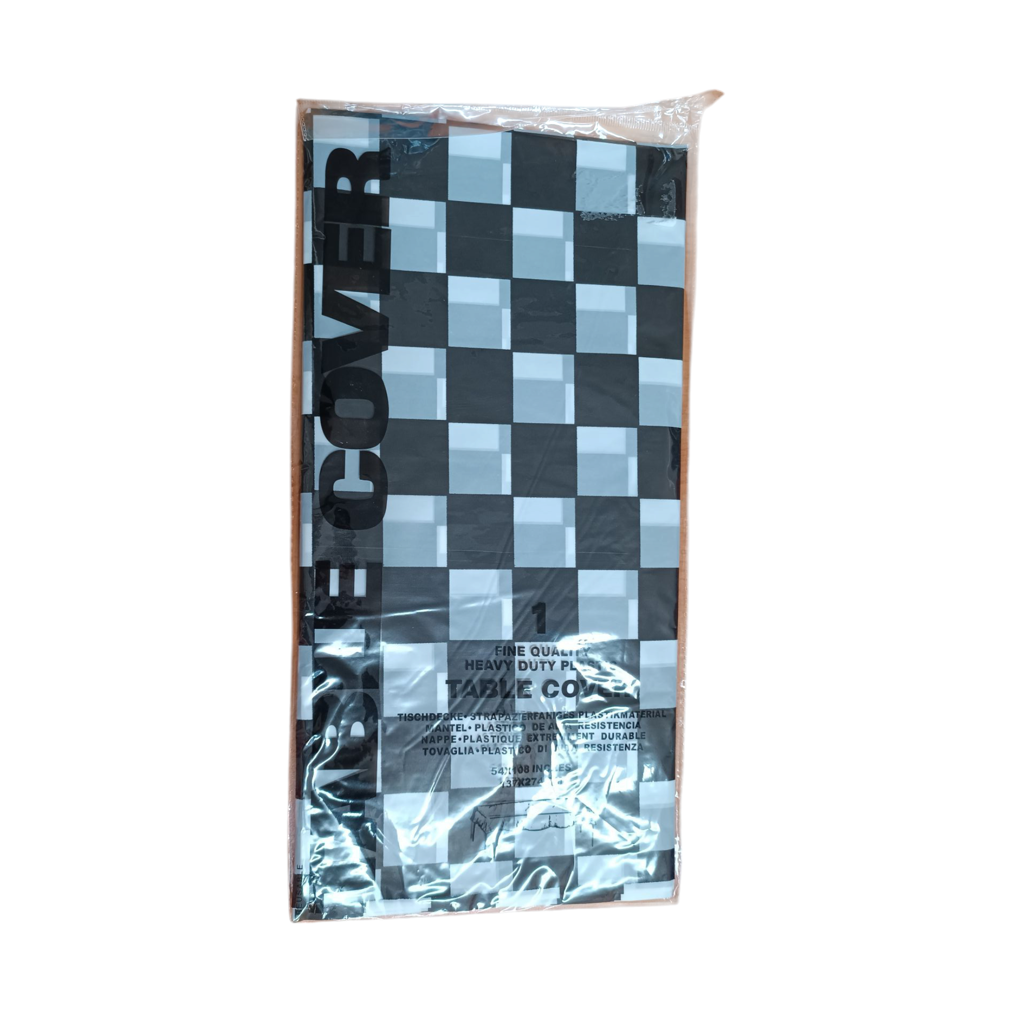 Checkered Plastic Tablecover 137x274cm