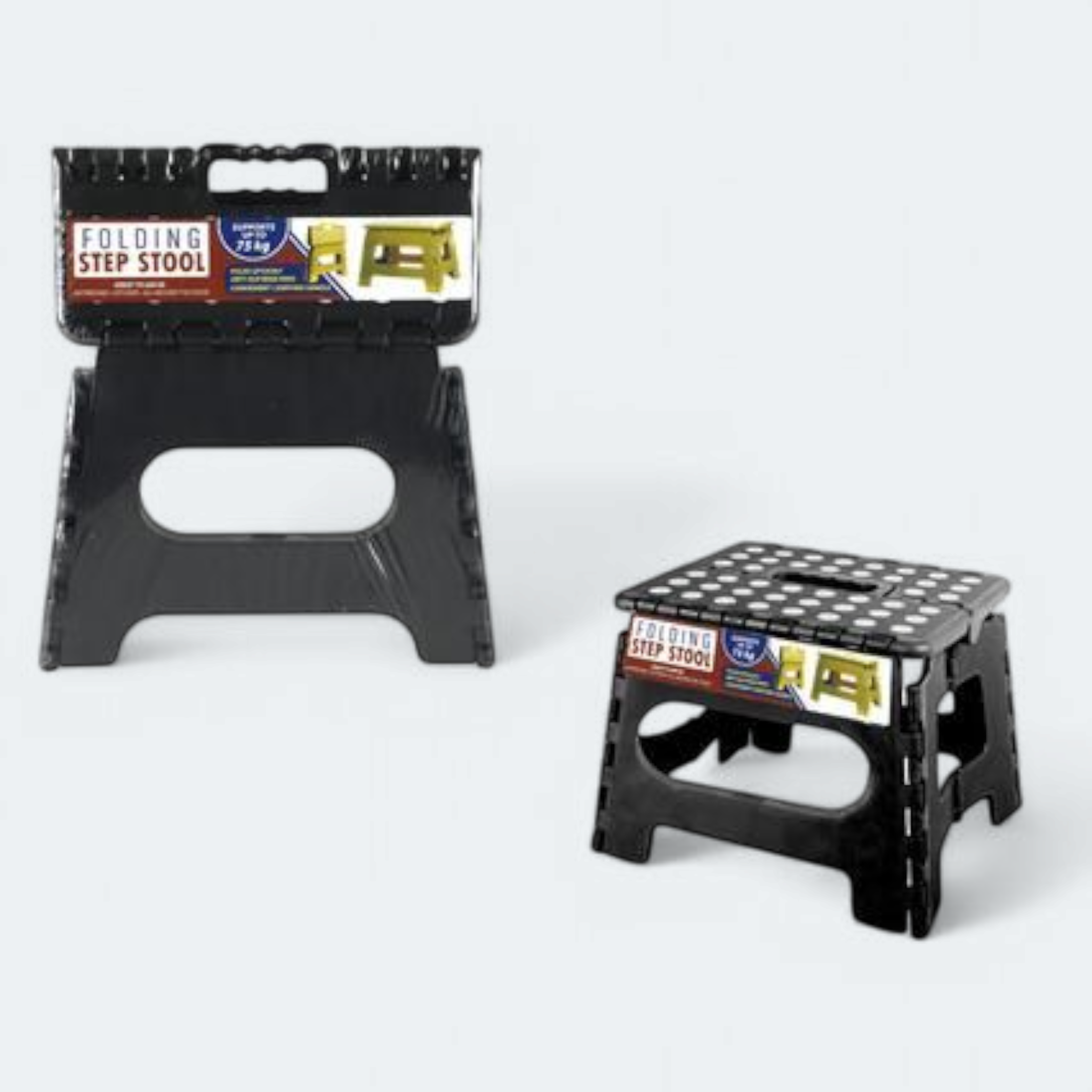 Folding Step Stool Collapsible 25x21x21cm Black 1-Step
