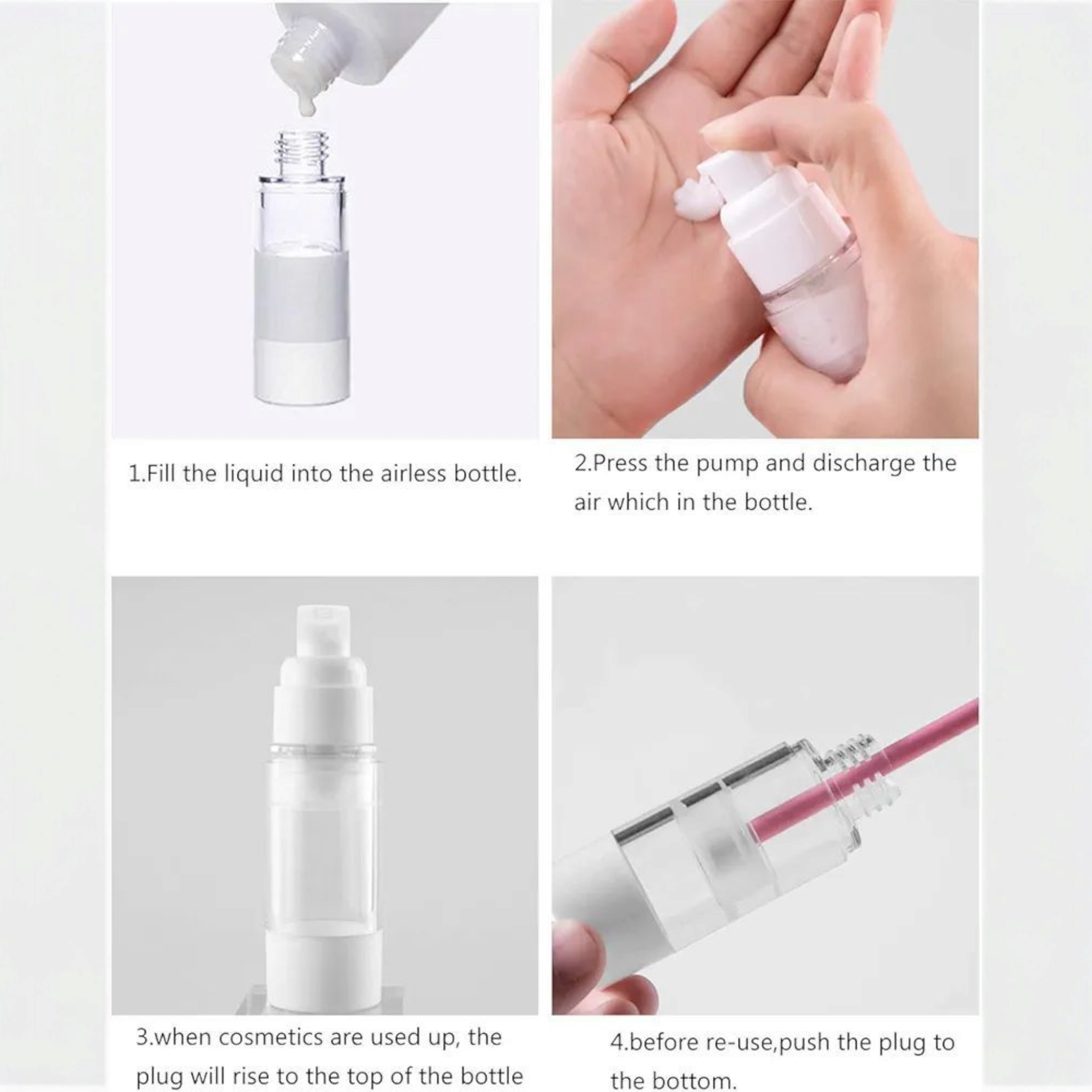 Airless Vacuum Pump Acrylic Cosmetic Bottle Container