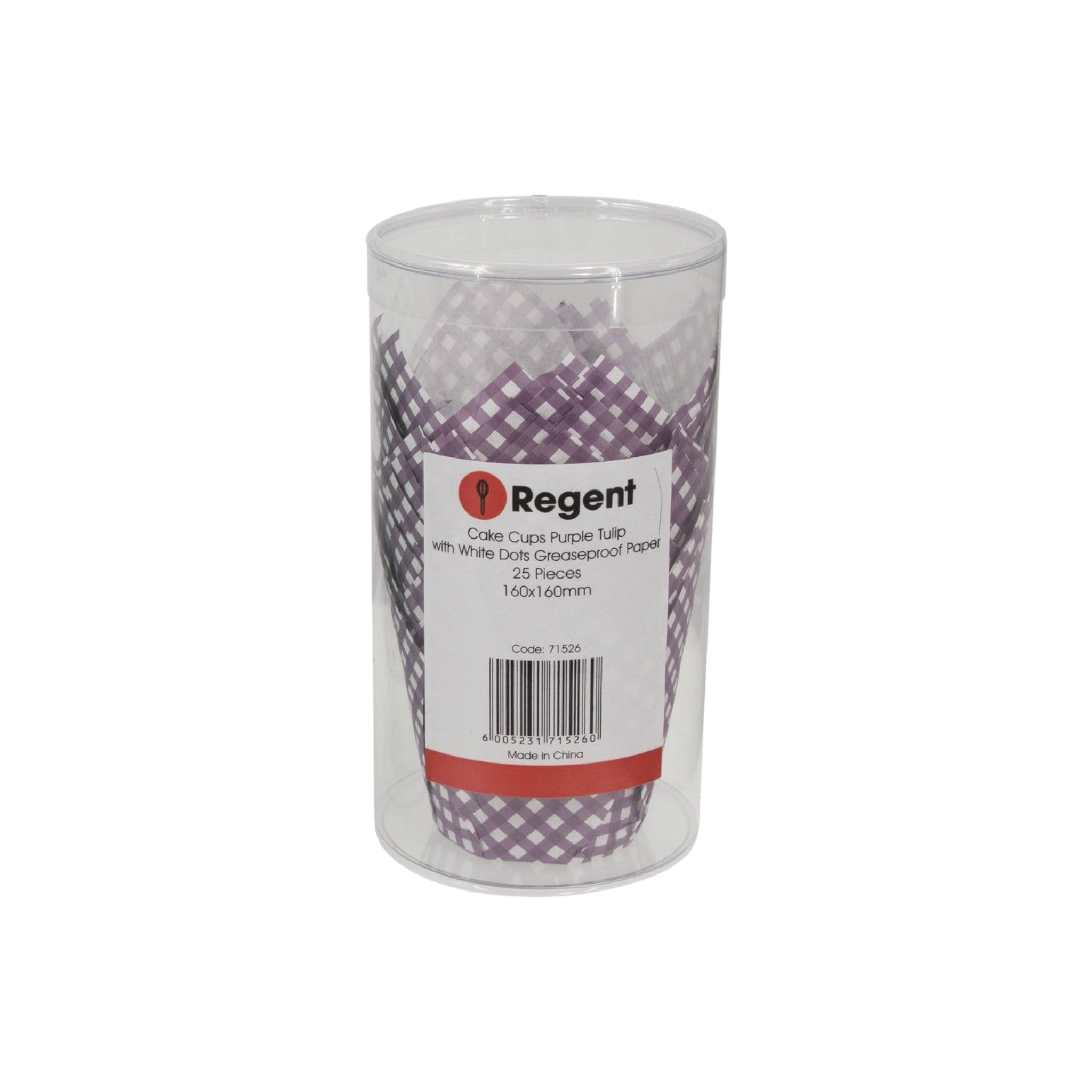 Regent Tulip Cupcake Paper Liners Purple with White Dots Greasproof Paper 25pack 71526